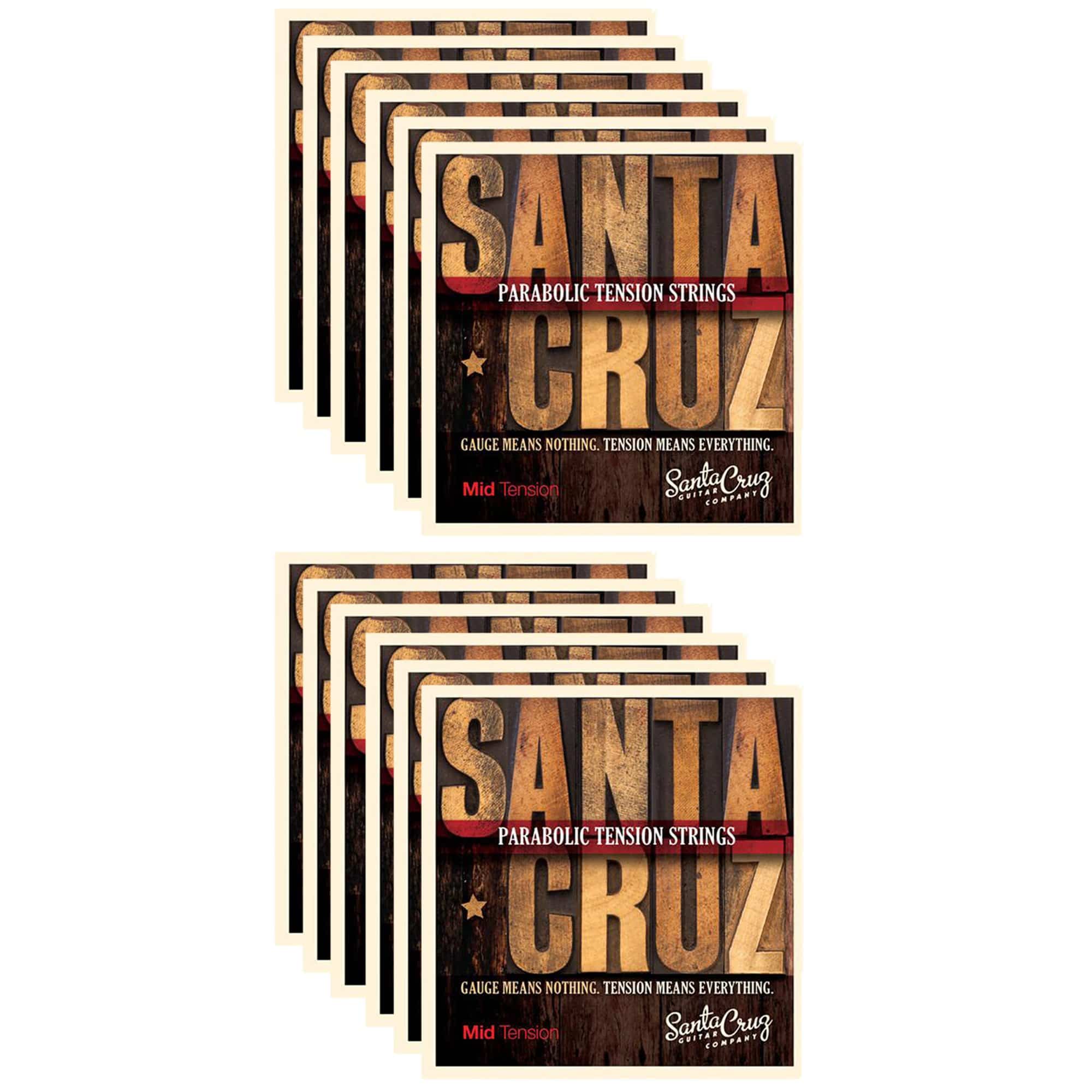 Santa Cruz Parabolic Tension Acoustic Guitar Strings Mid Tension (12 Pack Bundle) Accessories / Strings / Guitar Strings