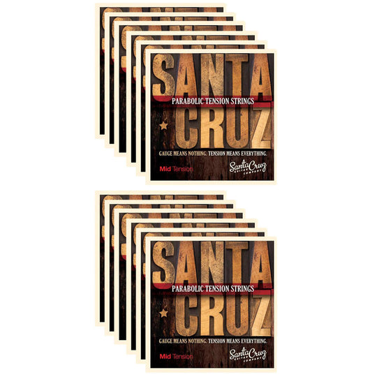 Santa Cruz Parabolic Tension Acoustic Guitar Strings Mid Tension (12 Pack Bundle) Accessories / Strings / Guitar Strings