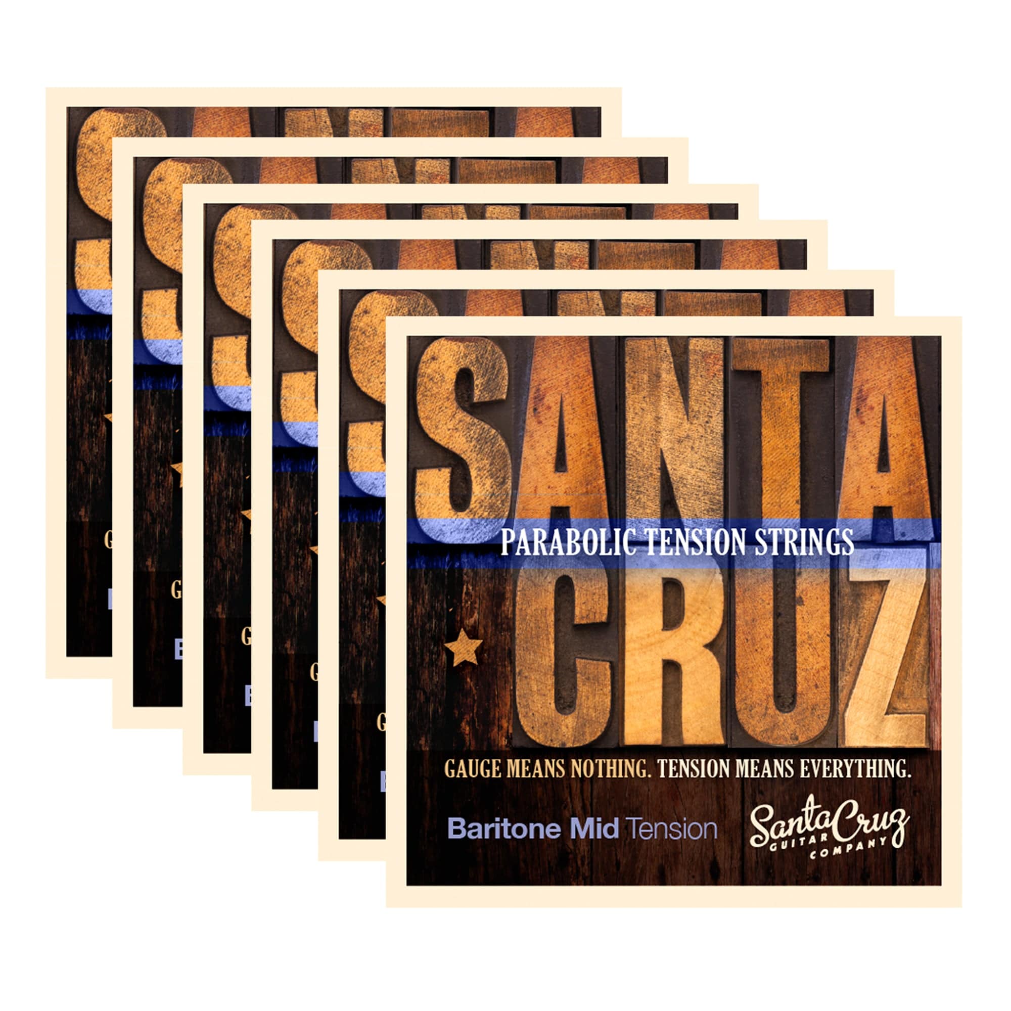 Santa Cruz Parabolic Tension Baritone Acoustic Guitar Strings MediumTension 6 Pack Bundle Accessories / Strings / Guitar Strings