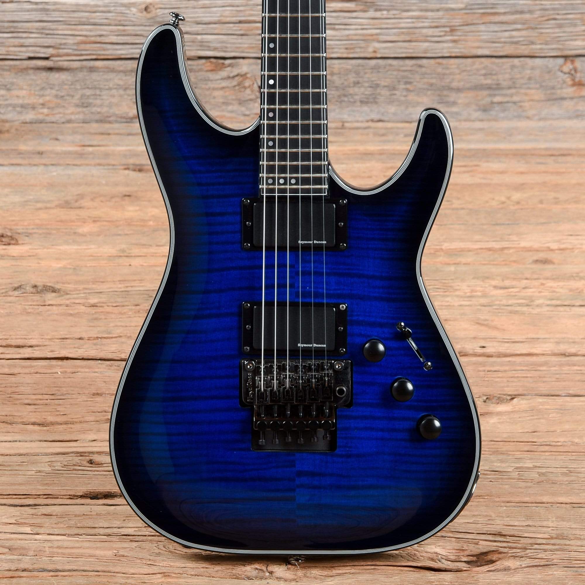 Schecter Blackjack SLS C-1 A Active See-Thru Blue Burst – Chicago Music  Exchange