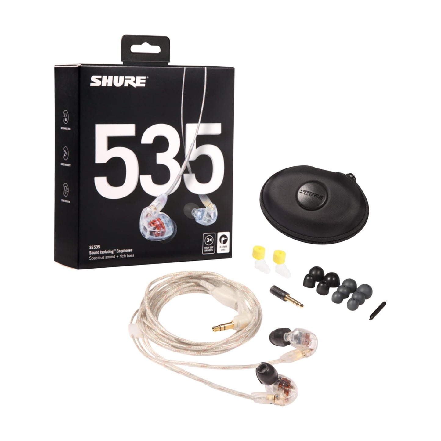 Shure SE535 Sound-Isolating In-Ear Stereo Headphones Clear Pro Audio / Microphones