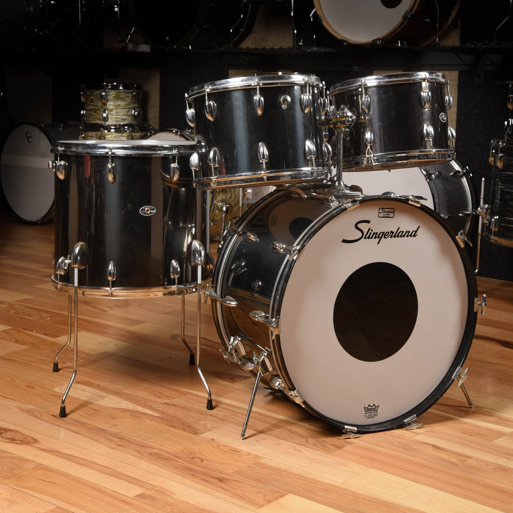 Slingerland 1970's Black Chrome 24/18/14/13/ – Chicago Music Exchange