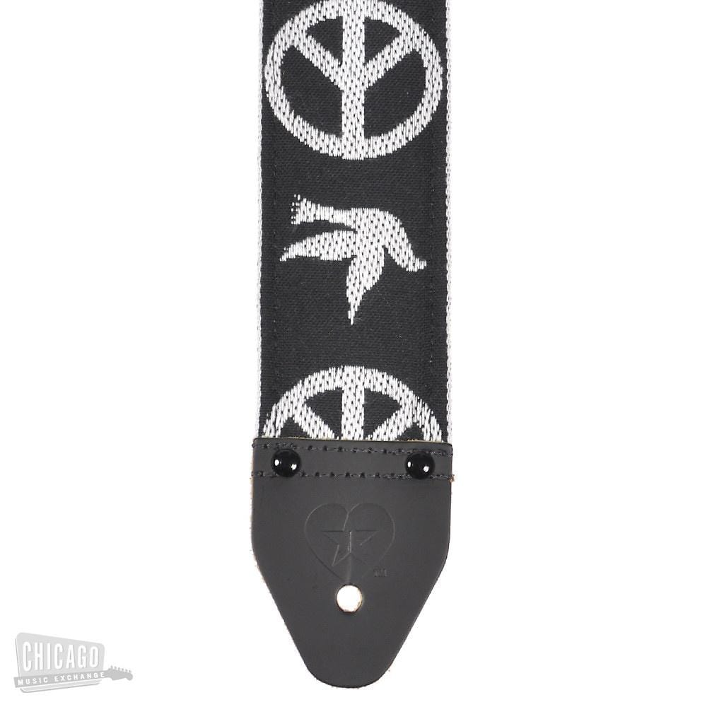 Souldier Guitar Strap - Neil Young Peace Dove Black (Black Vinyl) Accessories / Straps