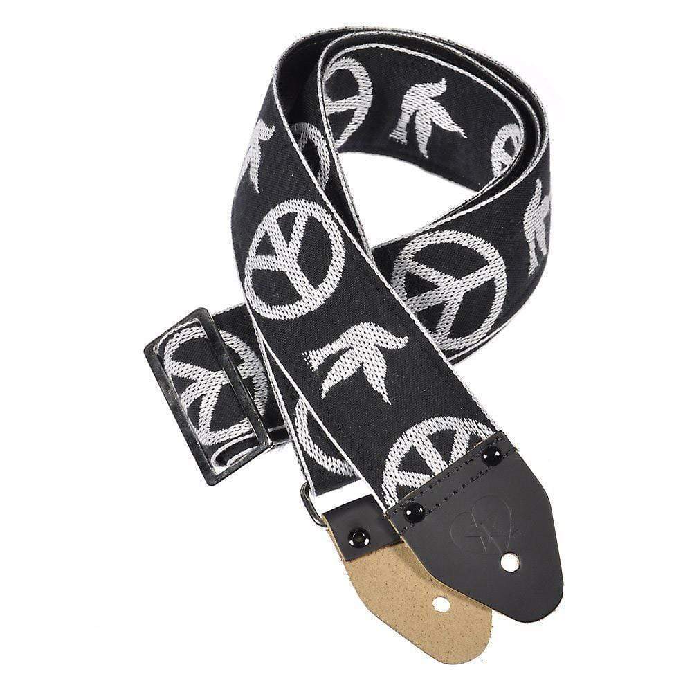 Souldier Guitar Strap - Neil Young Peace Dove Black (Black Vinyl) Accessories / Straps