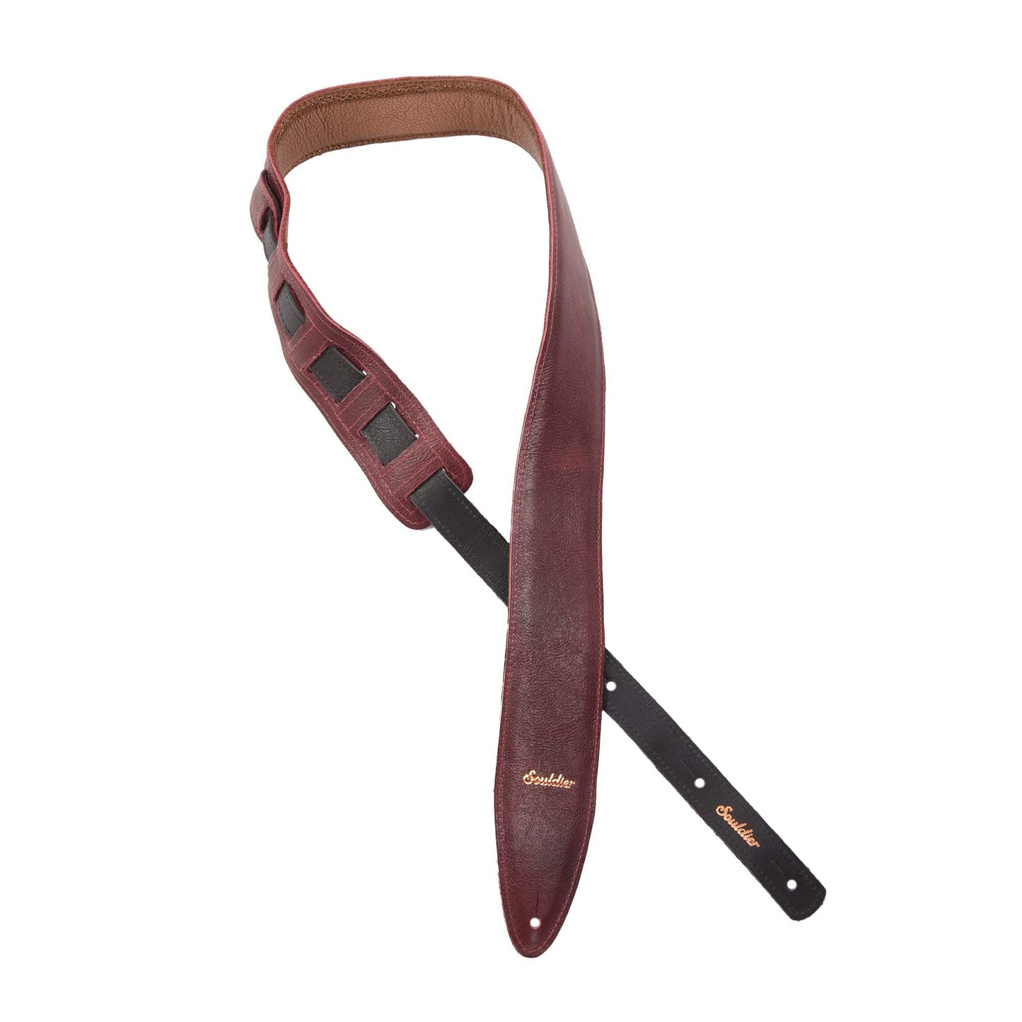 Souldier Reversible Metallic Torpedo Strap - Bronze, Burgundy, and Black Accessories / Straps