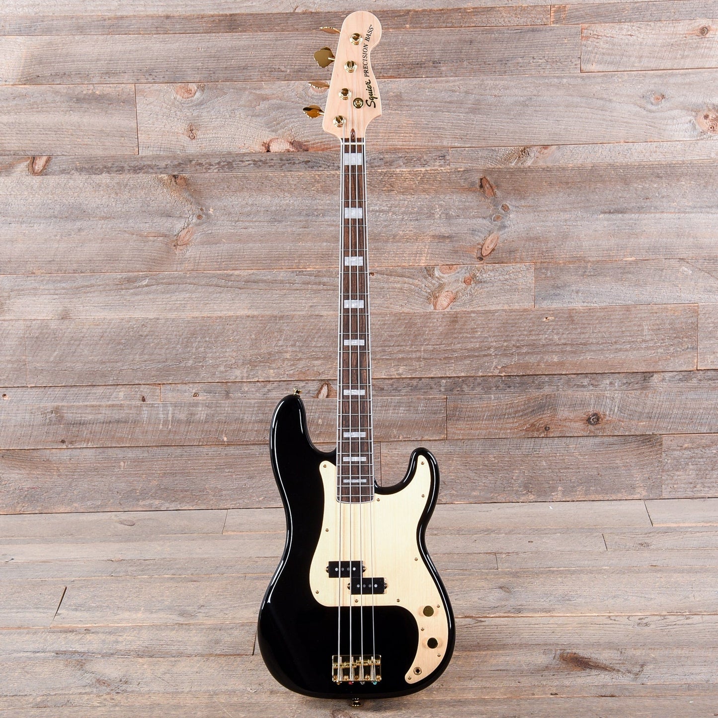 Squier 40th Anniversary Gold Edition Precision Bass Black w/Gold Anodized Pickguard Bass Guitars / 4-String