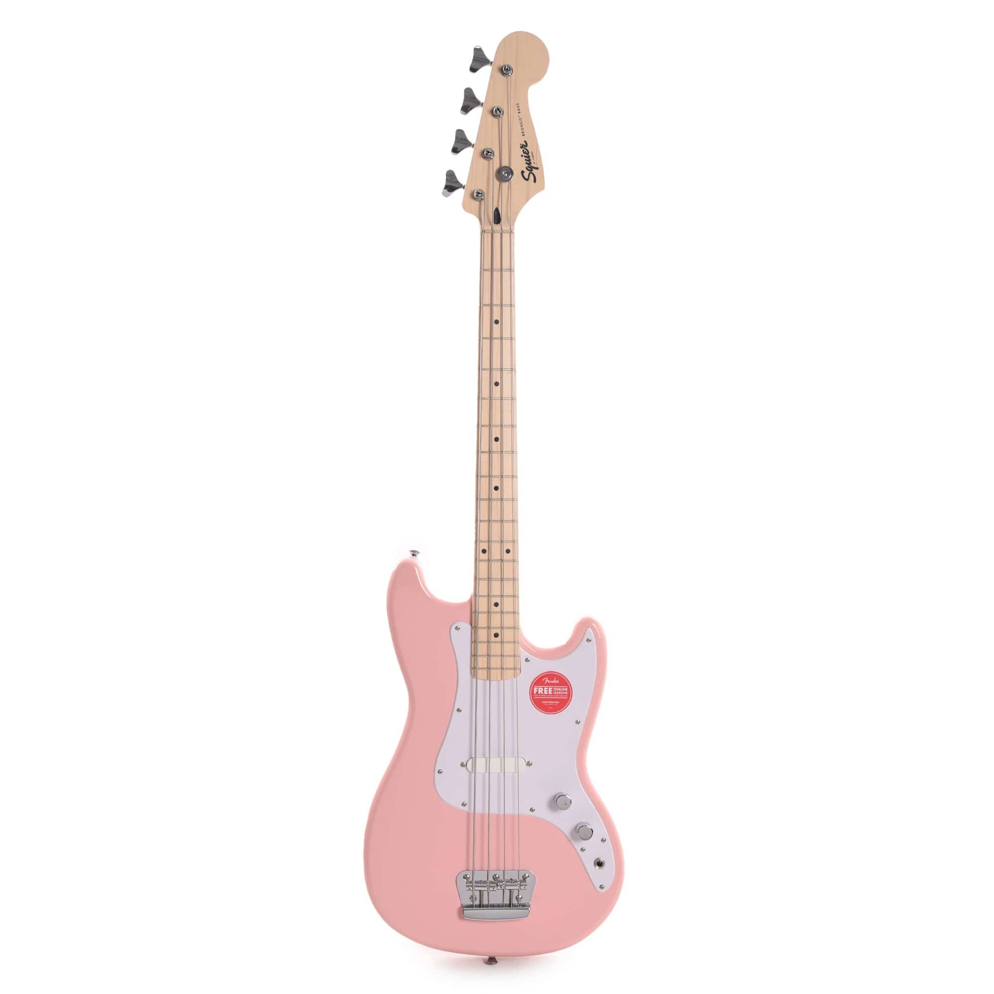 Squier Bronco Bass Shell Pink Bass Guitars / 4-String