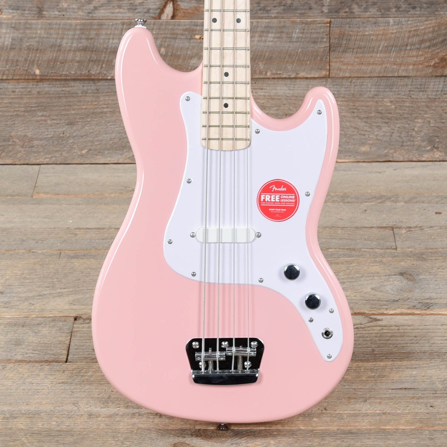 Squier Bronco Bass Shell Pink Bass Guitars / 4-String