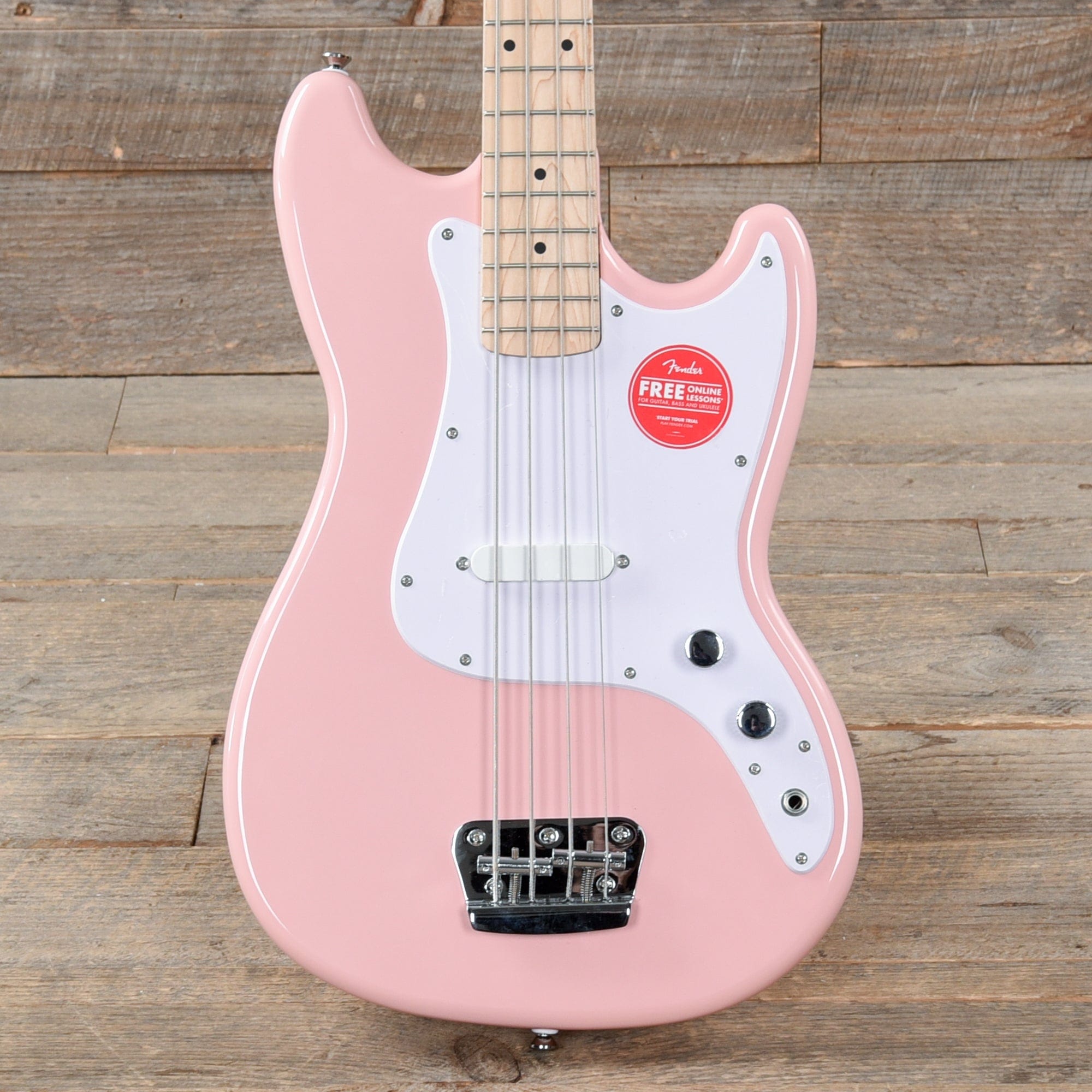 Squier Bronco Bass Shell Pink Bass Guitars / 4-String