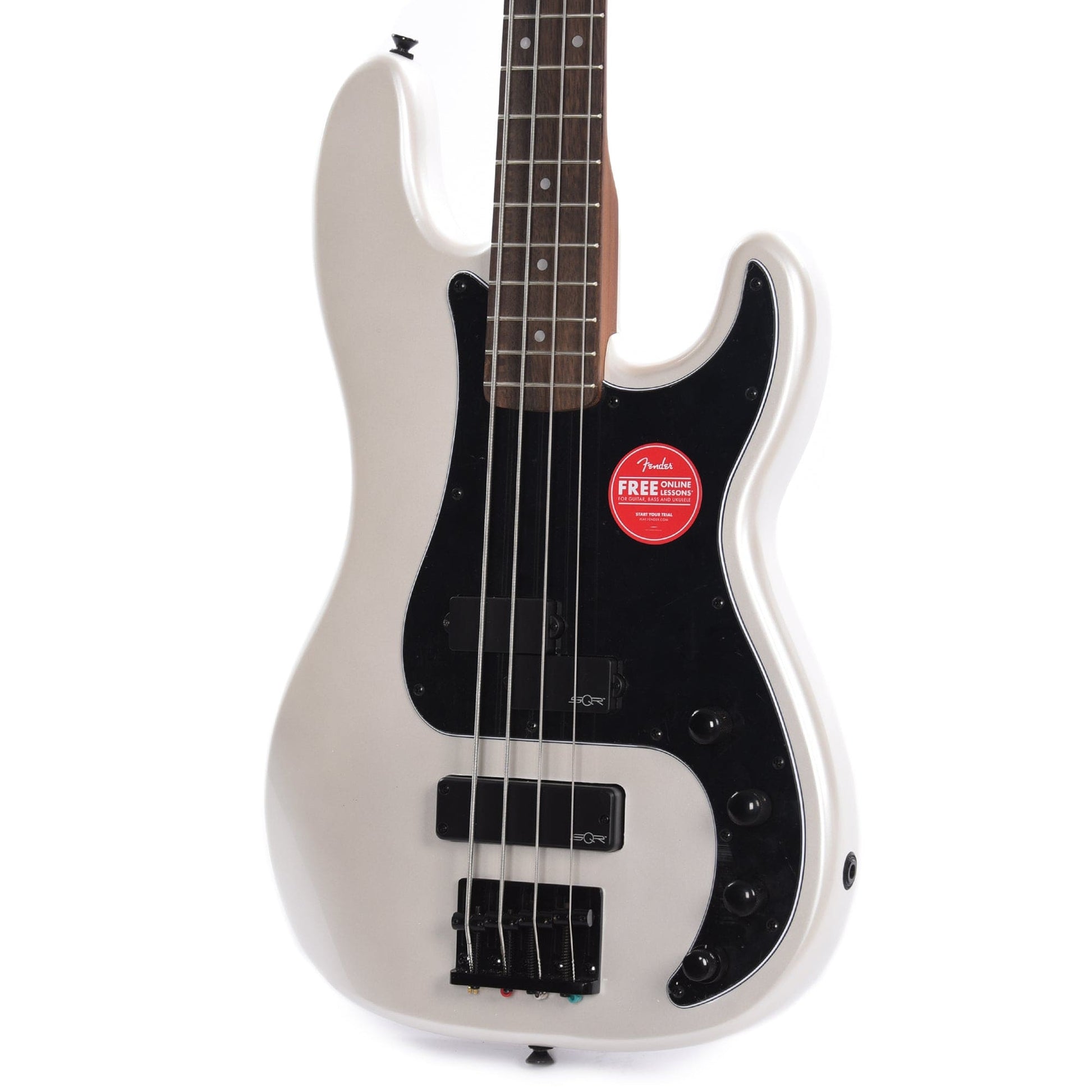 Squier Contemporary Active Precision Bass PH Pearl White w/Black Pickguard Bass Guitars / 4-String