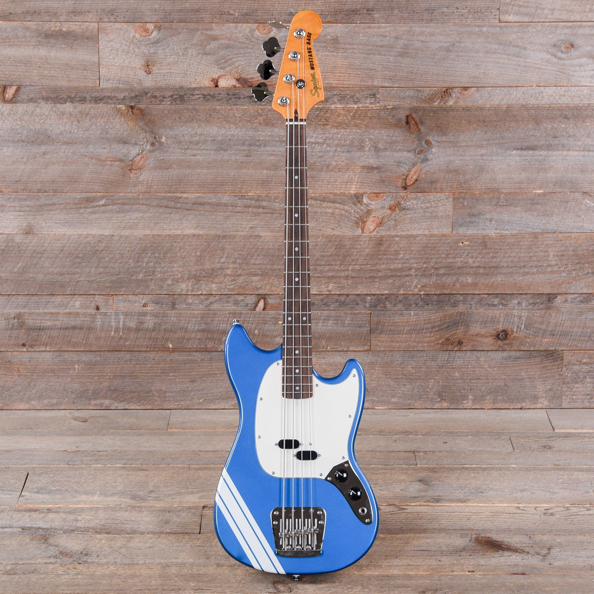 Squier Classic Vibe '60s Competition Mustang Bass Lake Placid Blue w/Olympic White Stripe Bass Guitars / 5-String or More