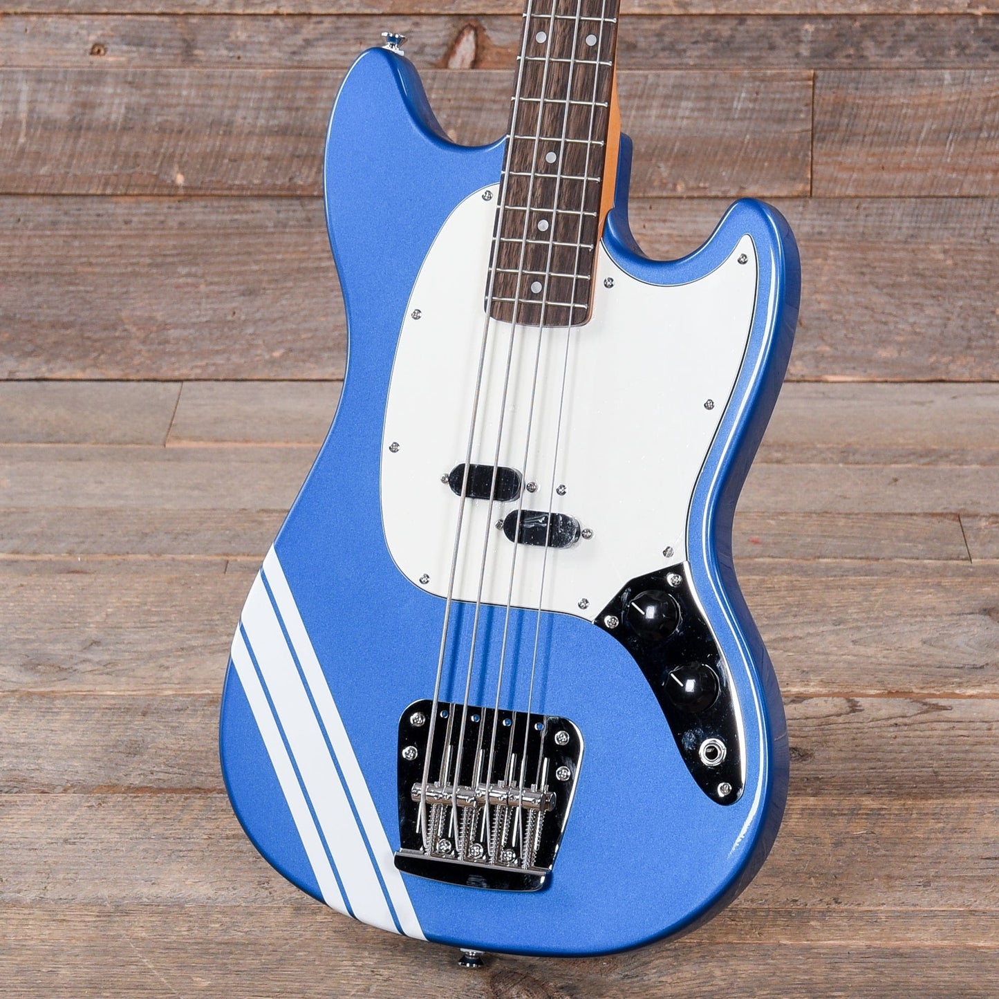 Squier Classic Vibe '60s Competition Mustang Bass Lake Placid Blue w/Olympic White Stripe Bass Guitars / 5-String or More