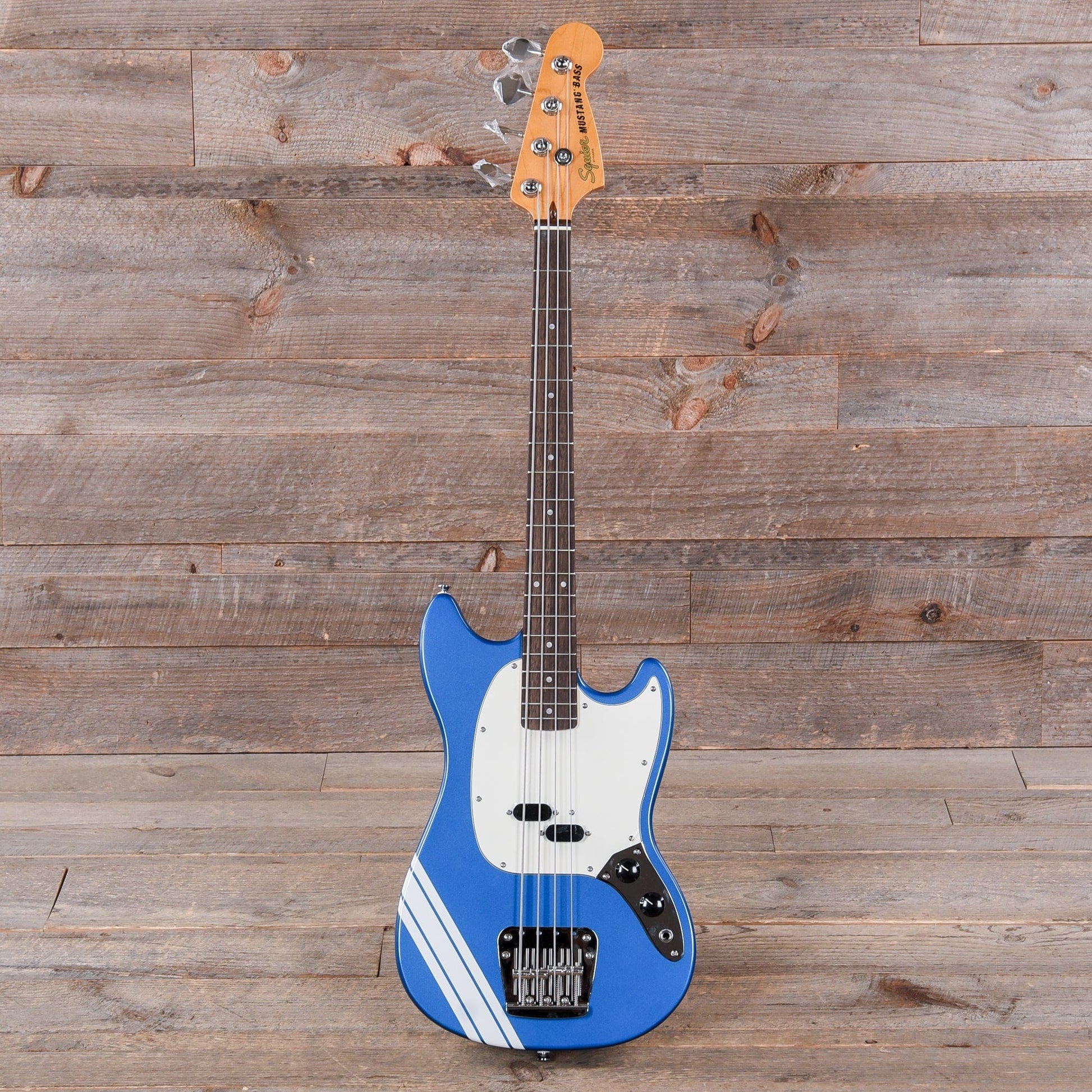 Squier Classic Vibe '60s Competition Mustang Bass Lake Placid Blue w/Olympic White Stripe Bass Guitars / 5-String or More