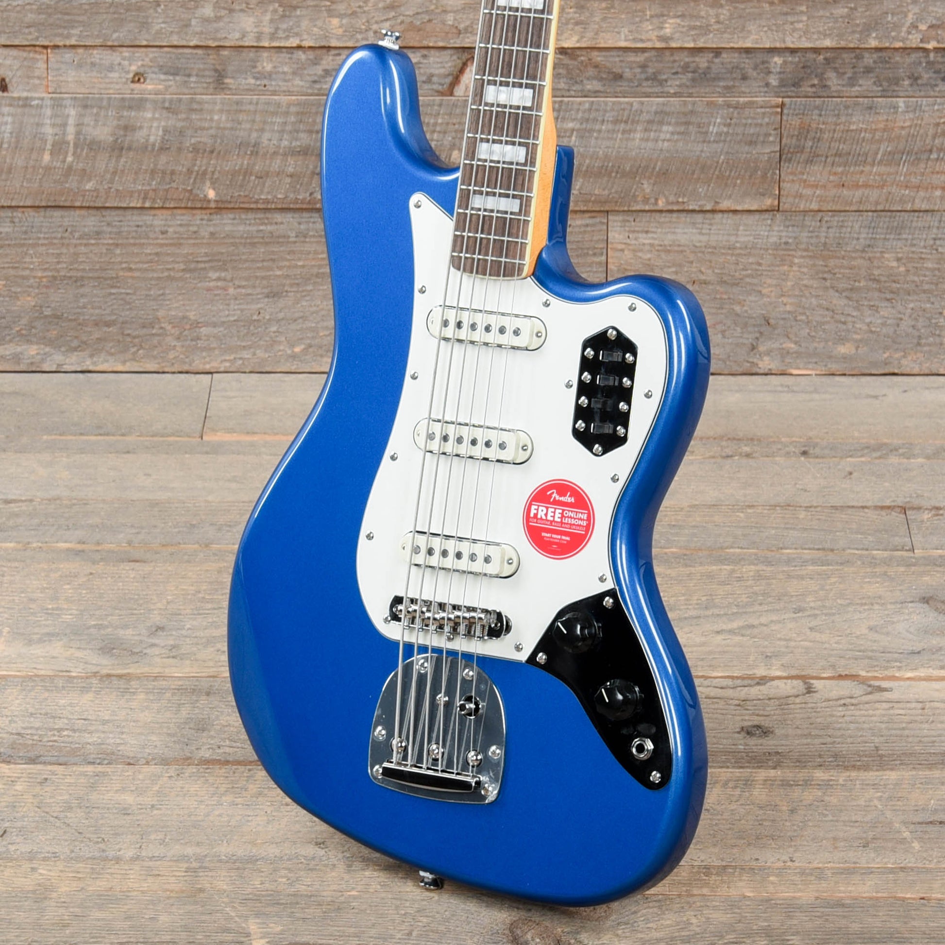 Squier Classic Vibe Bass VI Lake Placid Blue w/Matching Headcap & 3-Ply Parchment Pickguard Bass Guitars / 5-String or More