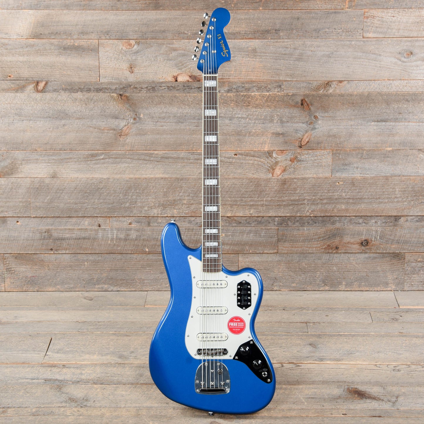 Squier Classic Vibe Bass VI Lake Placid Blue w/Matching Headcap & 3-Ply Parchment Pickguard Bass Guitars / 5-String or More