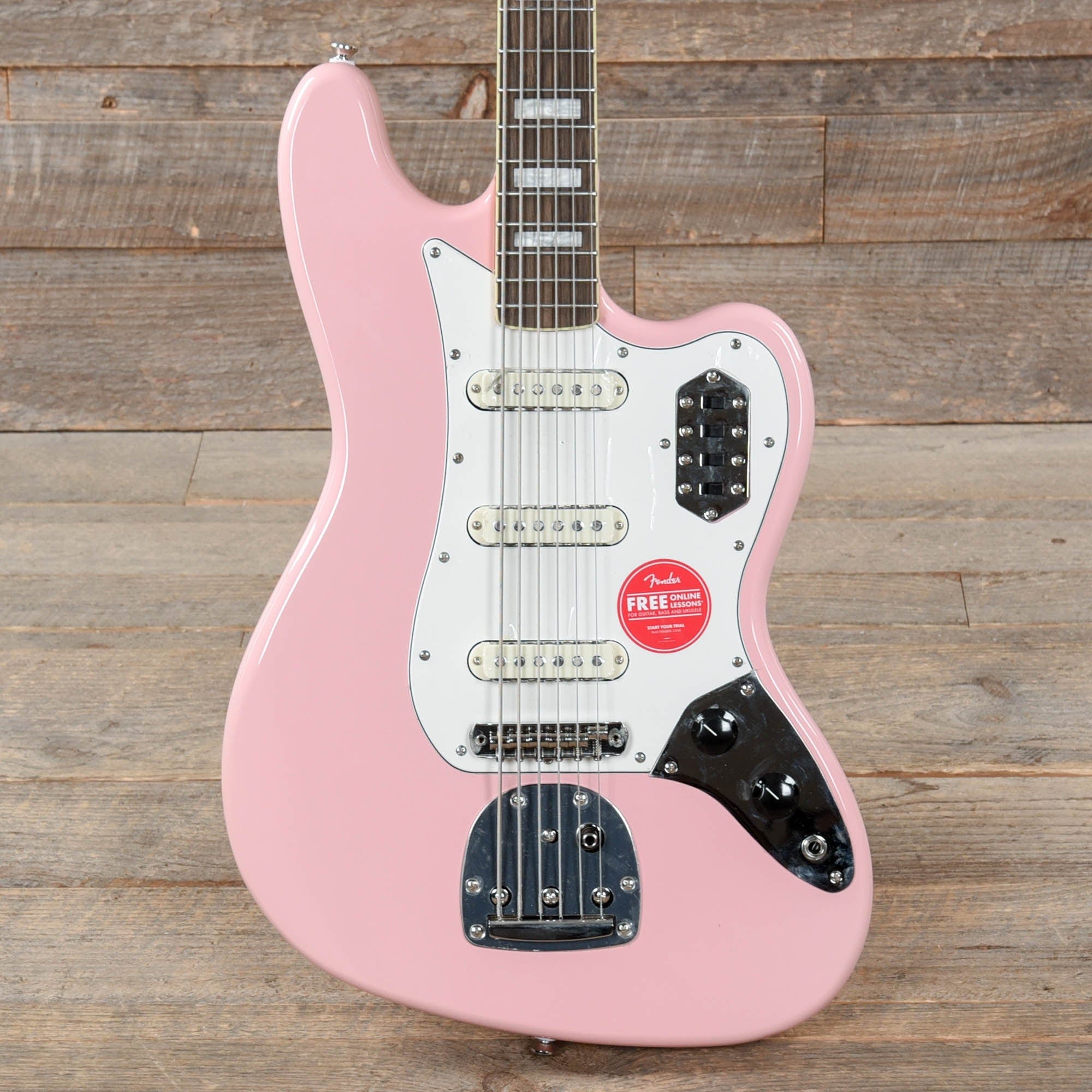 Squier Classic Vibe Bass VI Shell Pink w/Matching Headcap & 3-Ply Parchment Pickguard Bass Guitars / 5-String or More