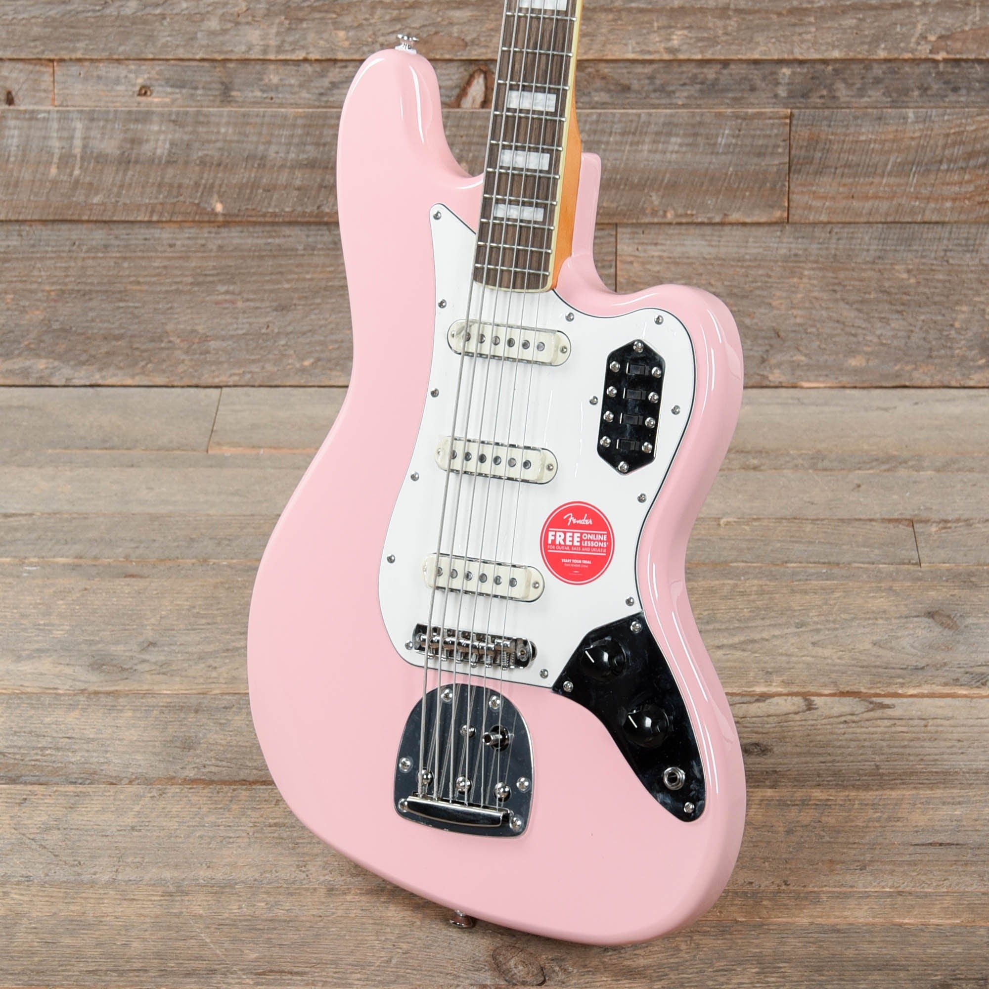 Squier Classic Vibe Bass VI Shell Pink w/Matching Headcap & 3-Ply Parchment Pickguard Bass Guitars / 5-String or More