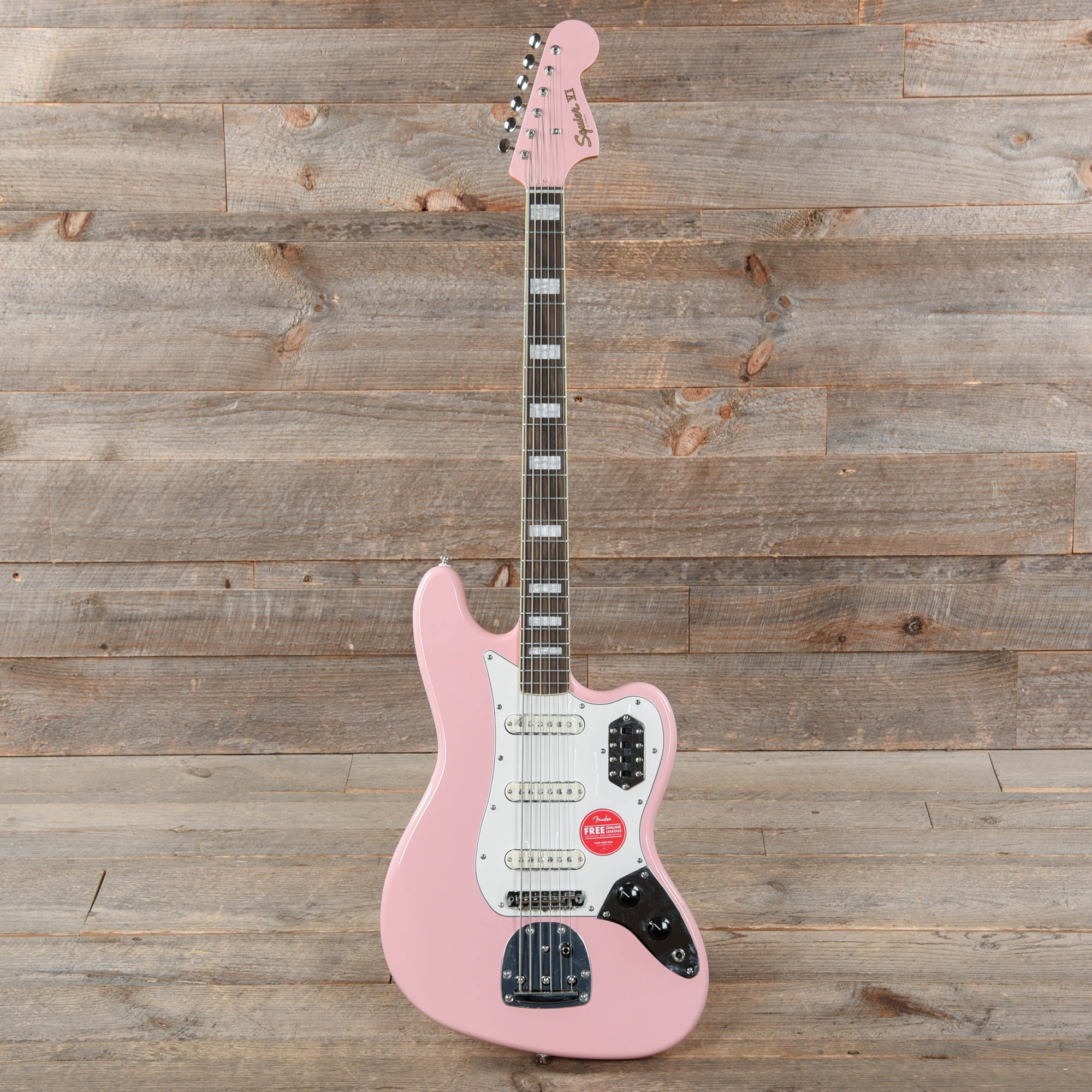 Squier Classic Vibe Bass VI Shell Pink w/Matching Headcap & 3-Ply Parchment Pickguard Bass Guitars / 5-String or More