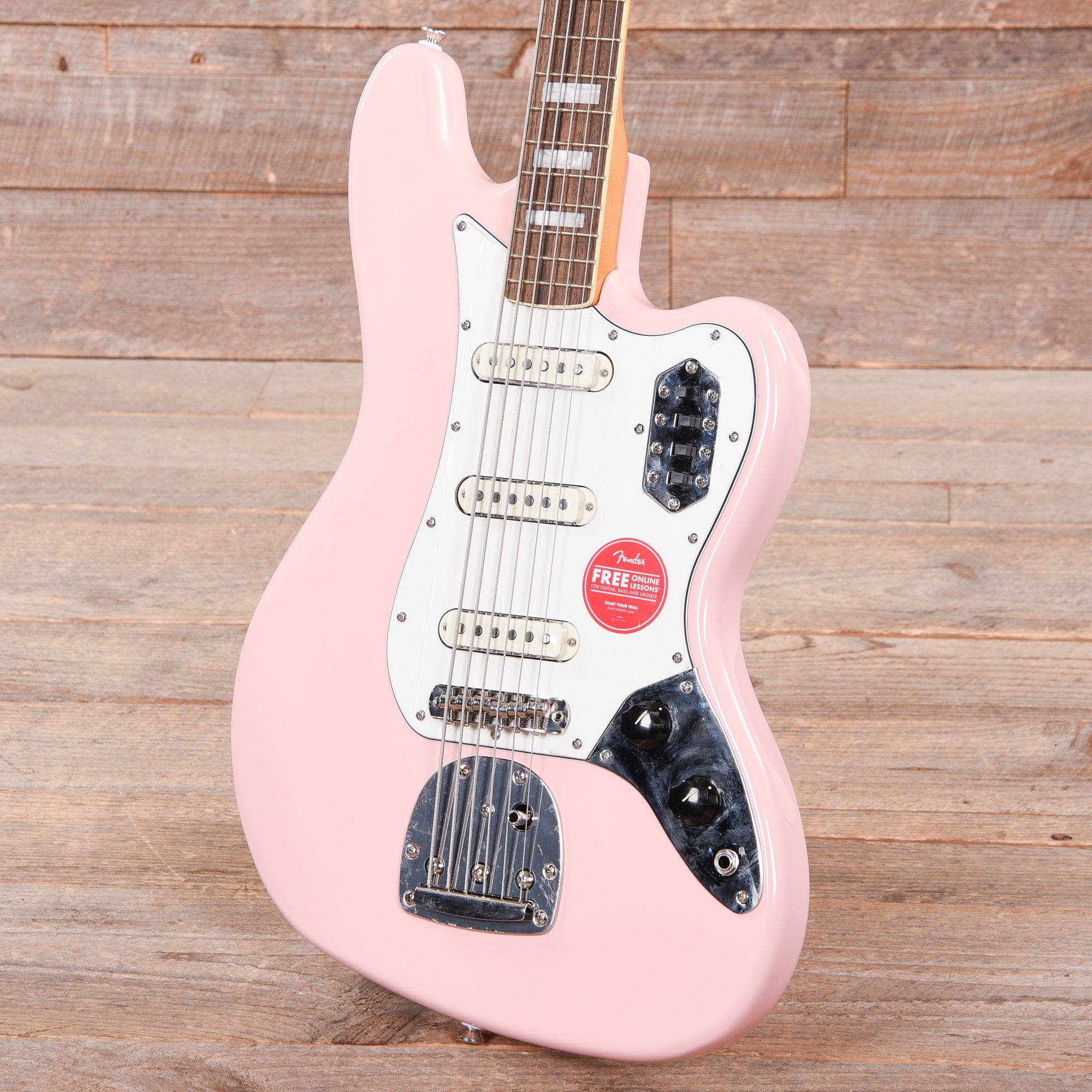 Squier Classic Vibe Bass VI Shell Pink w/Matching Headcap & 3-Ply Parchment Pickguard Bass Guitars / 5-String or More