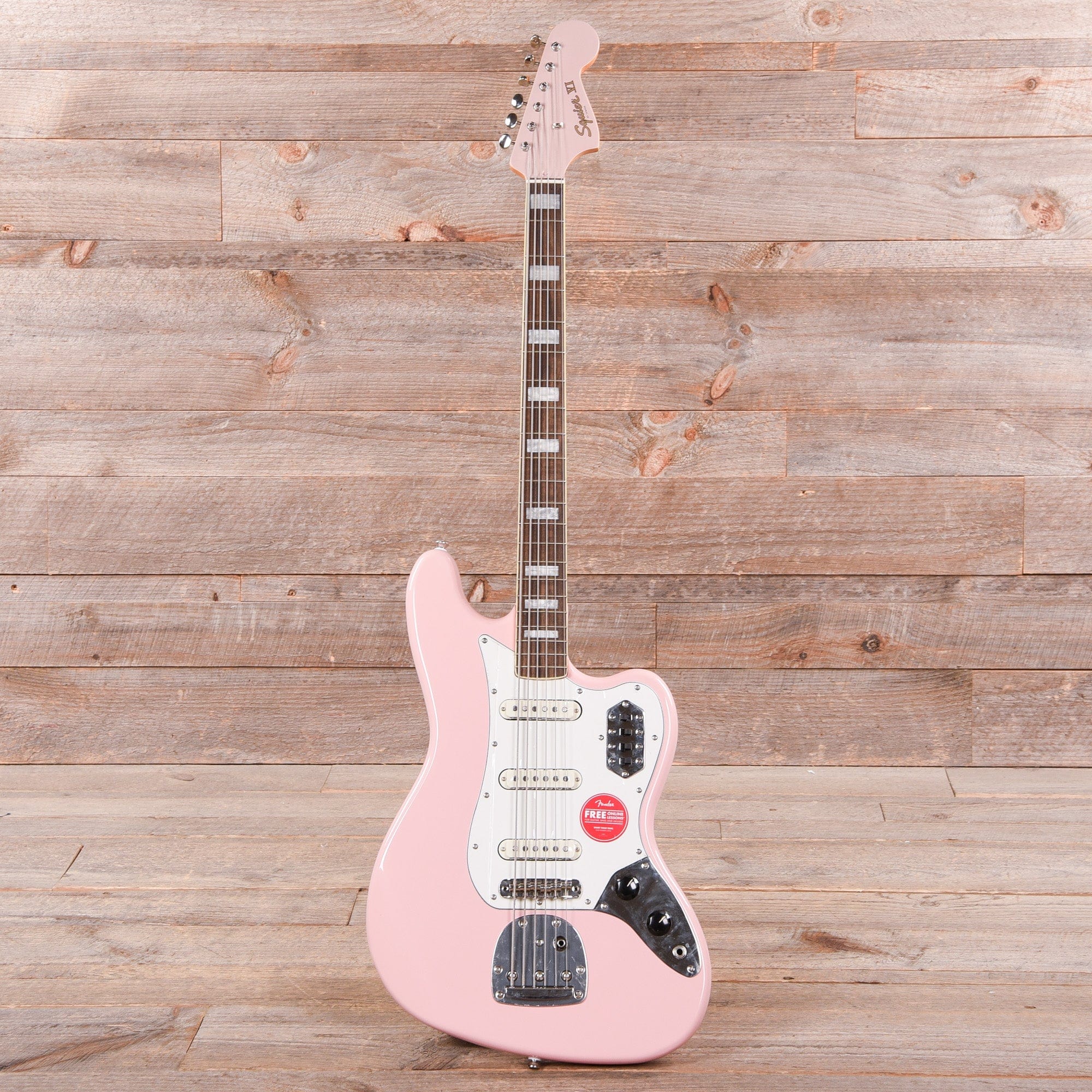 Squier Classic Vibe Bass VI Shell Pink w/Matching Headcap & 3-Ply Parchment Pickguard Bass Guitars / 5-String or More