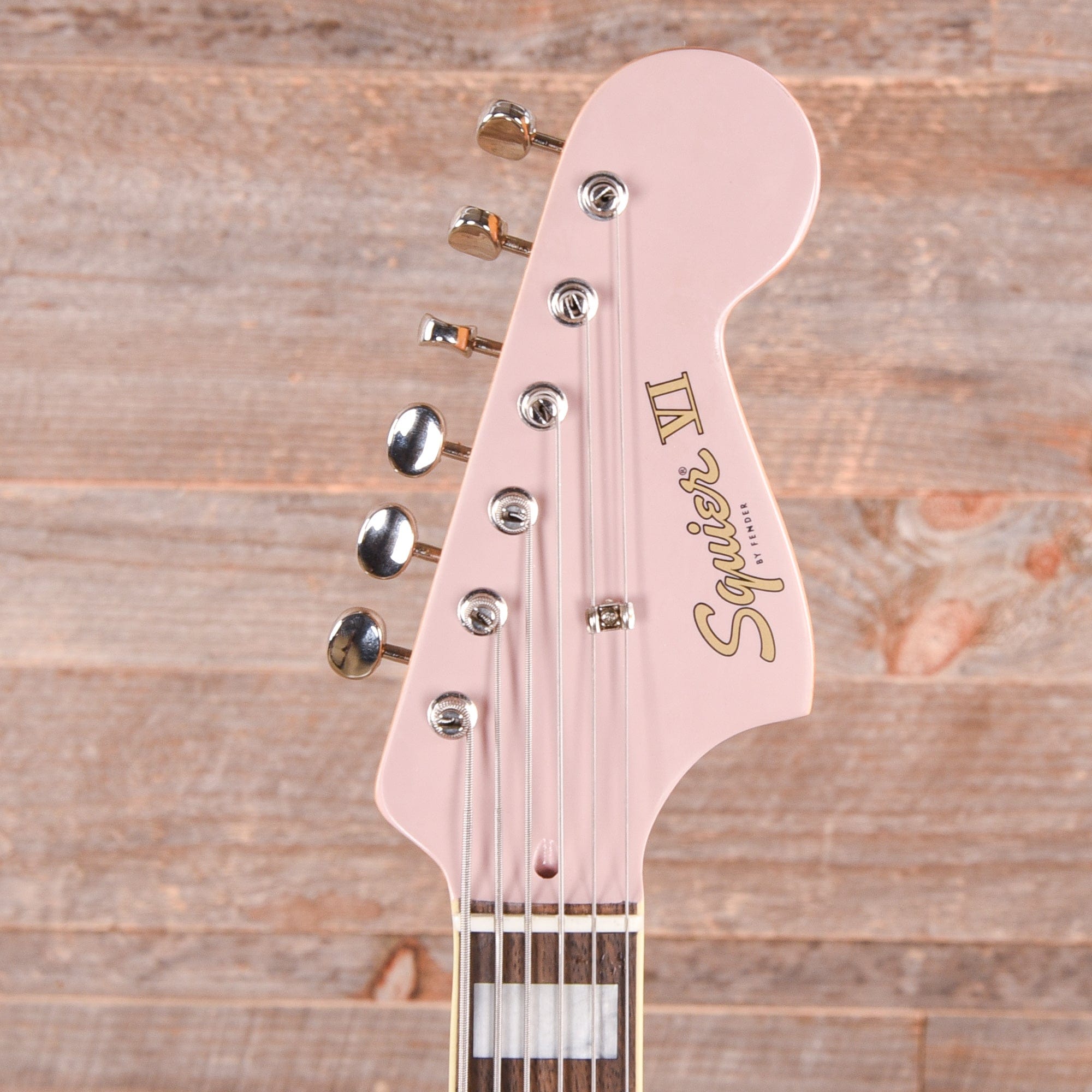 Squier Classic Vibe Bass VI Shell Pink w/Matching Headcap & 3-Ply Parchment Pickguard Bass Guitars / 5-String or More