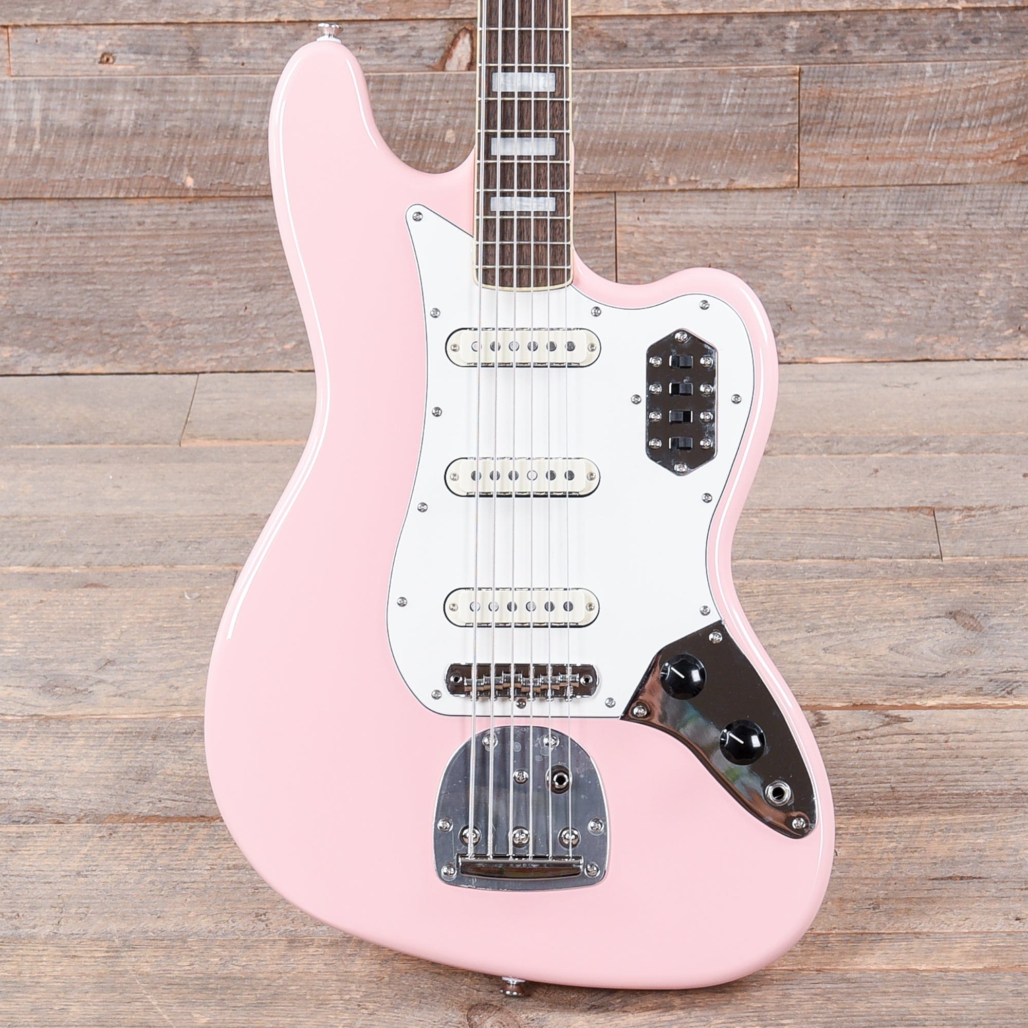 Squier Classic Vibe Bass VI Shell Pink w/Matching Headcap & 3-Ply Parchment Pickguard Bass Guitars / 5-String or More