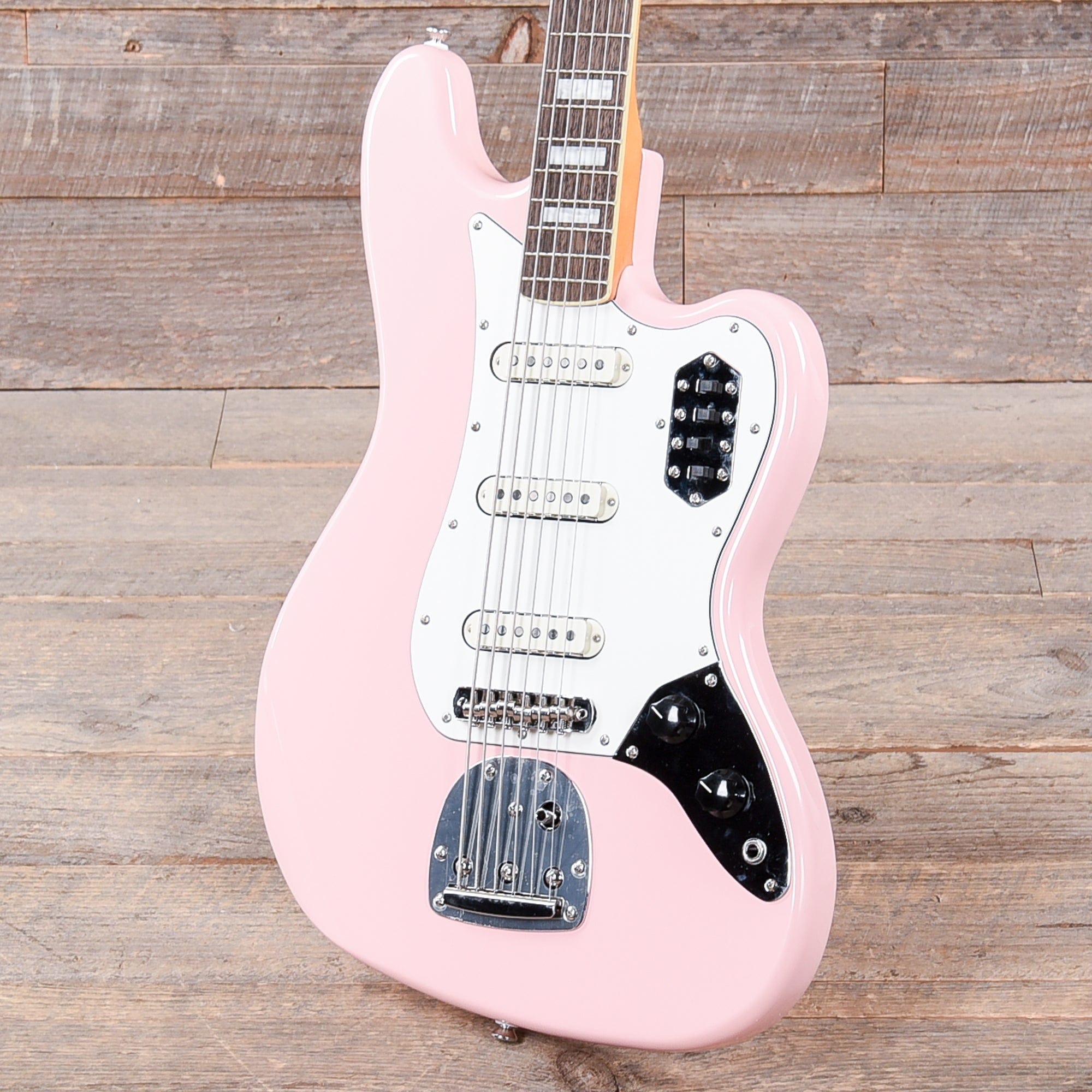 Squier Classic Vibe Bass VI Shell Pink w/Matching Headcap & 3-Ply Parchment Pickguard Bass Guitars / 5-String or More