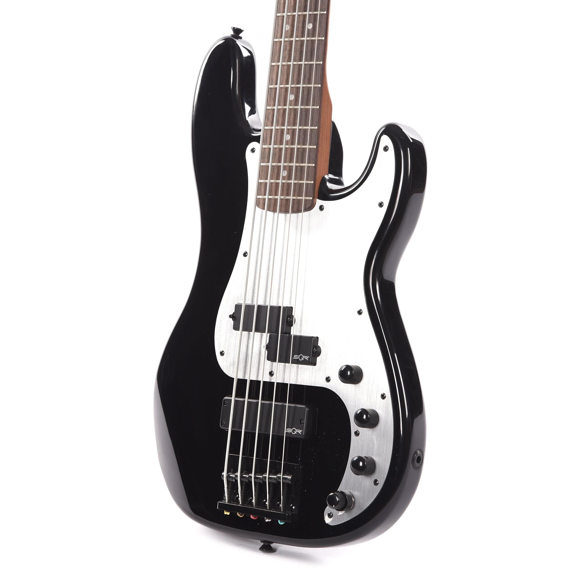 Squier Contemporary Active Precision Bass PH V Black w/Silver Anodized Pickguard Bass Guitars / 5-String or More