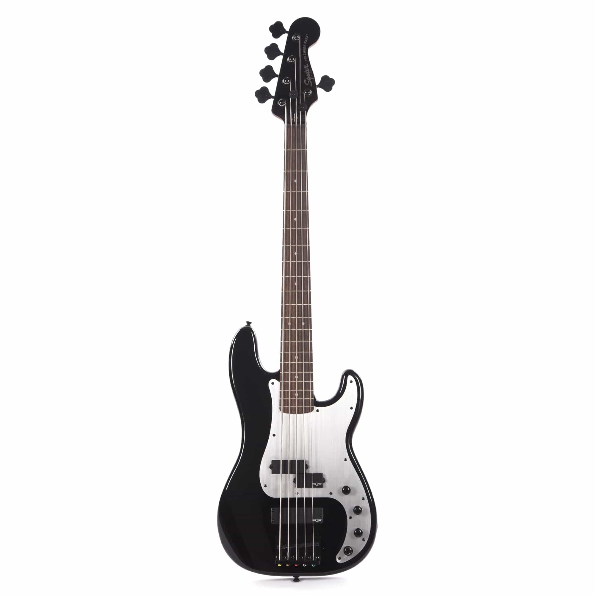 Squier Contemporary Active Precision Bass PH V Black w/Silver Anodized Pickguard Bass Guitars / 5-String or More