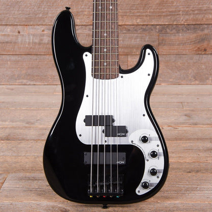 Squier Contemporary Active Precision Bass PH V Black w/Silver Anodized Pickguard Bass Guitars / 5-String or More