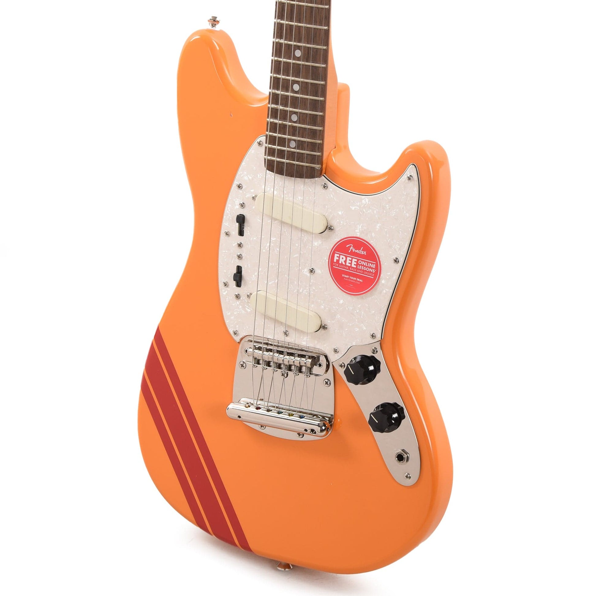 Squier Classic Vibe '60s Competition Mustang Capri Orange w/Dakota Red Stripe Electric Guitars / Solid Body