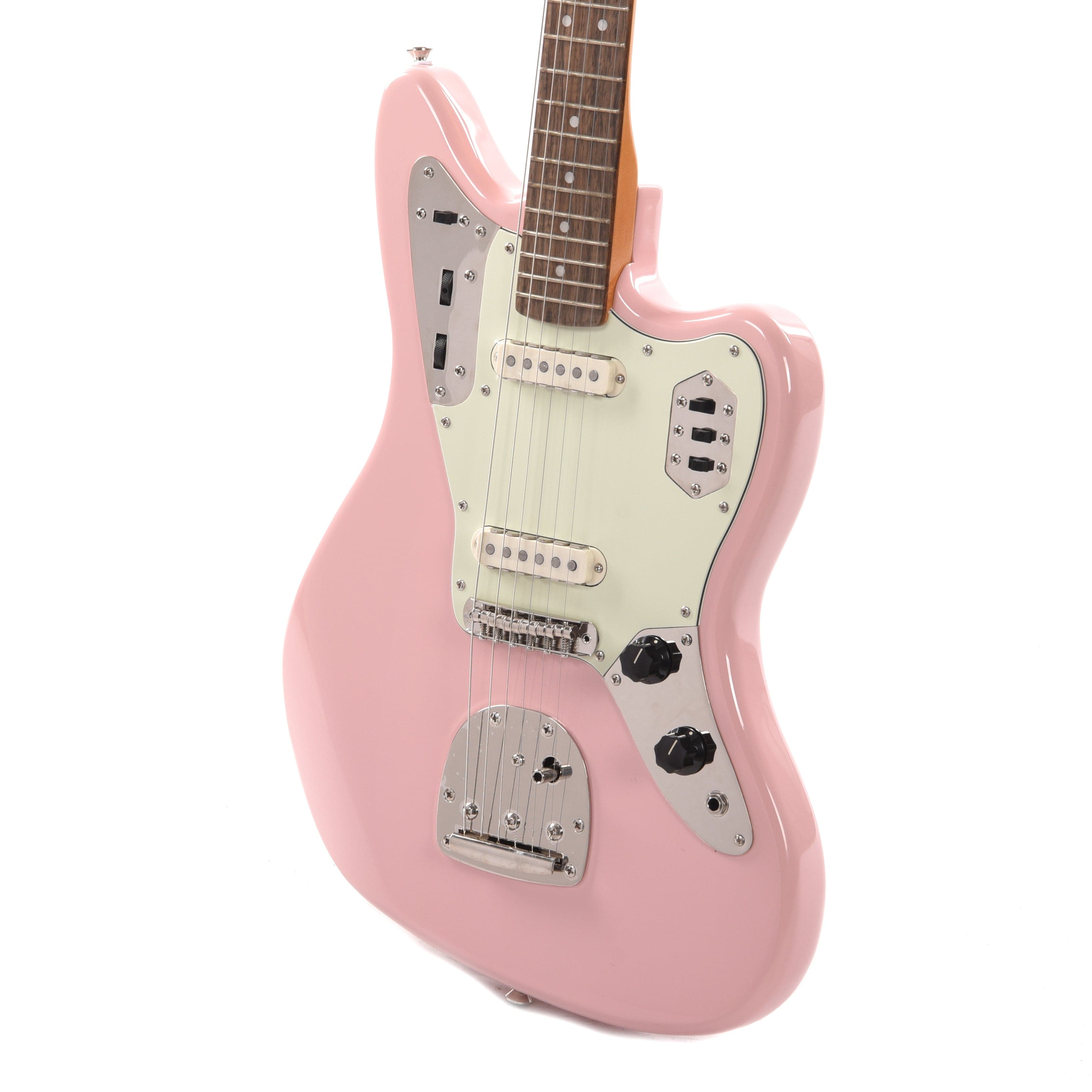 Squier Classic Vibe '60s Jaguar Shell Pink w/Matching Headcap & 3-Ply Mint Pickguard Electric Guitars / Solid Body