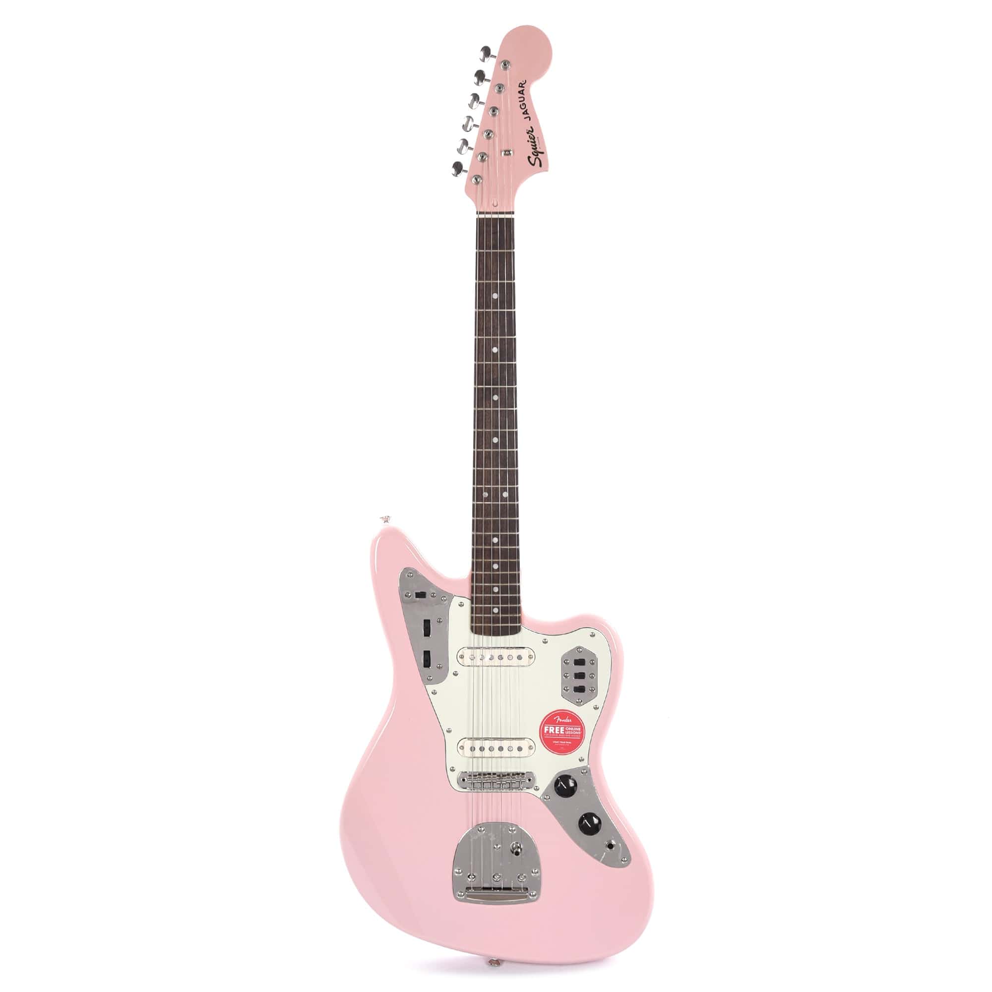 Squier Classic Vibe '60s Jaguar Shell Pink w/Matching Headcap & 3-Ply Mint Pickguard Electric Guitars / Solid Body