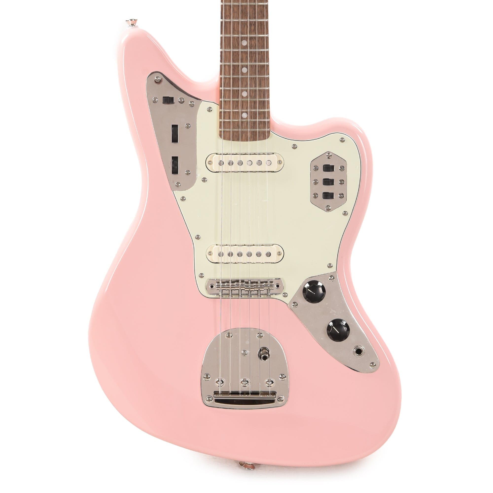 Squier Classic Vibe '60s Jaguar Shell Pink w/Matching Headcap & 3-Ply Mint  Pickguard