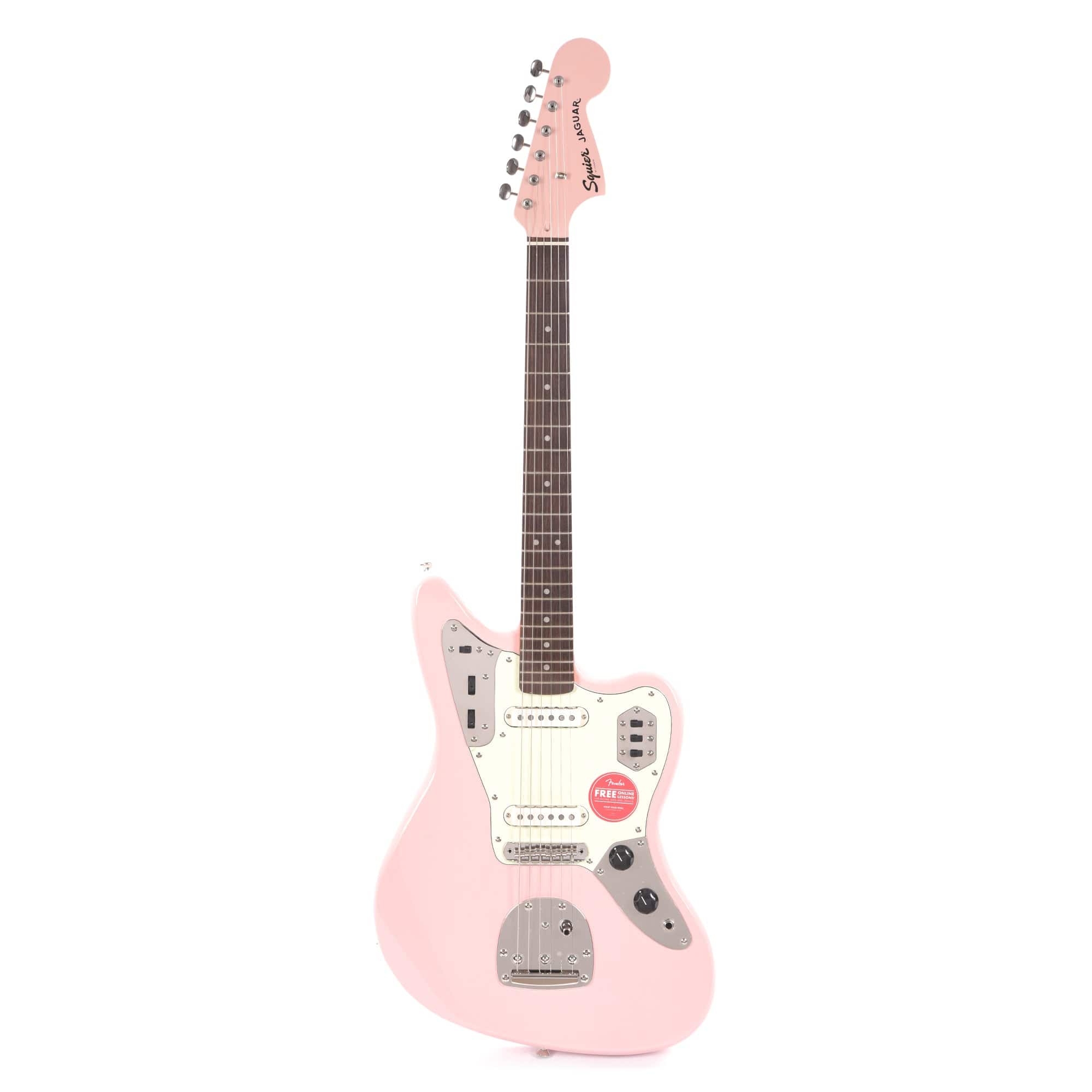 Squier Classic Vibe '60s Jaguar Shell Pink w/Matching Headcap & 3-Ply Mint Pickguard Electric Guitars / Solid Body