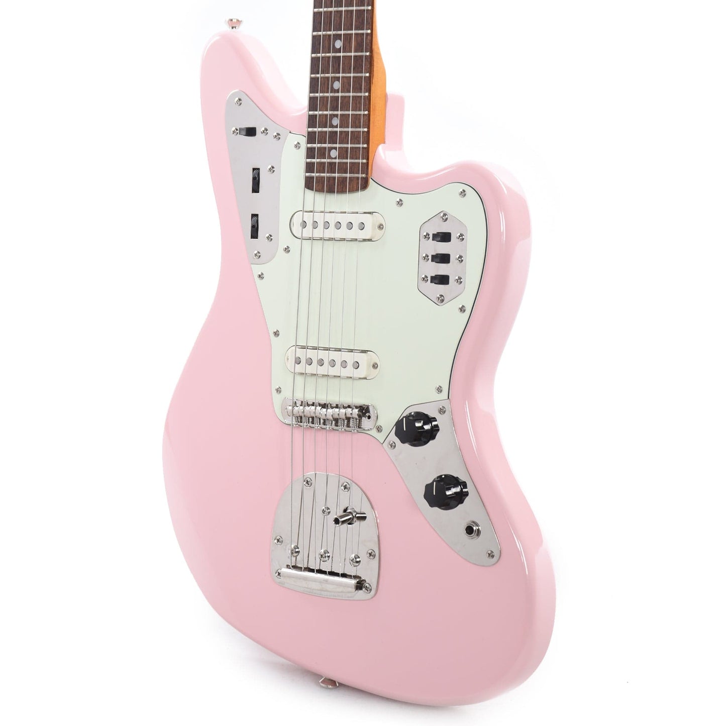 Squier Classic Vibe '60s Jaguar Shell Pink w/Matching Headcap & 3-Ply Mint Pickguard Electric Guitars / Solid Body