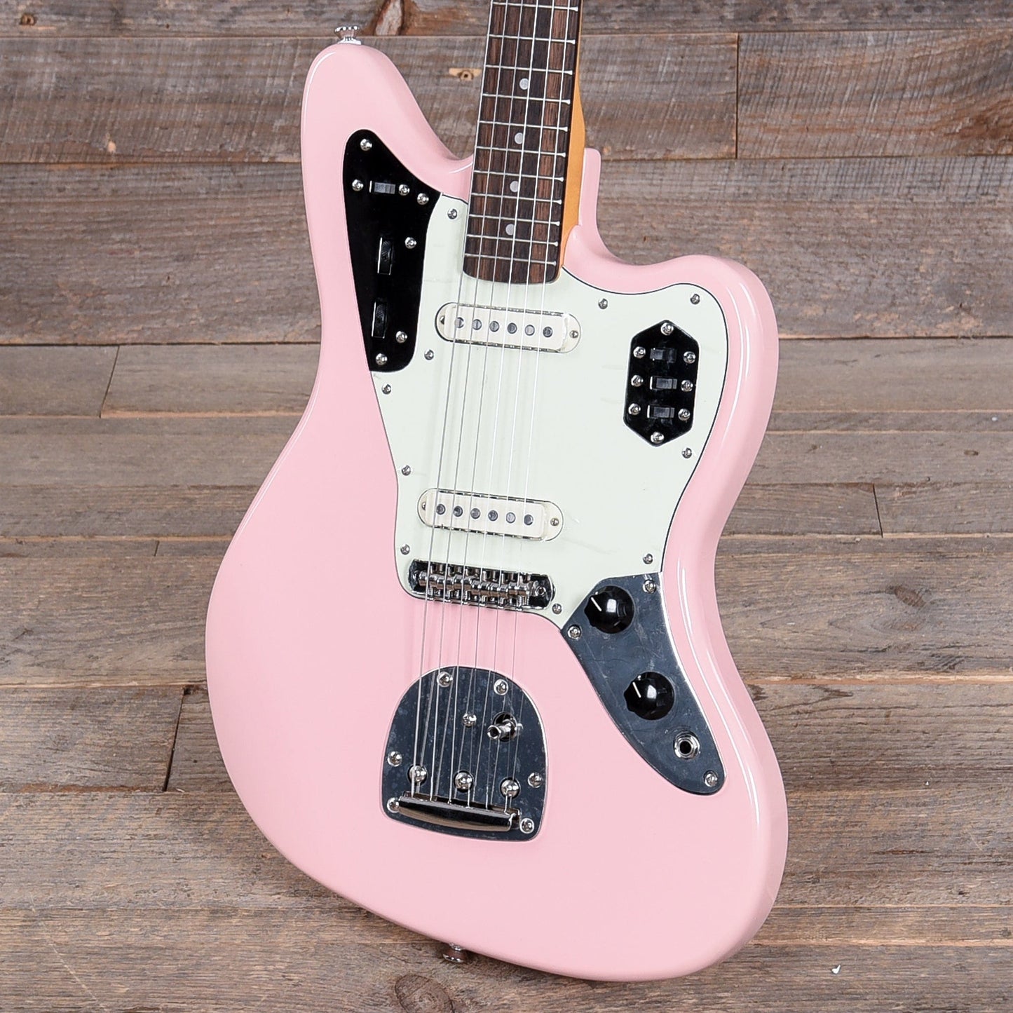 Squier Classic Vibe '60s Jaguar Shell Pink w/Matching Headcap & 3-Ply Mint Pickguard Electric Guitars / Solid Body