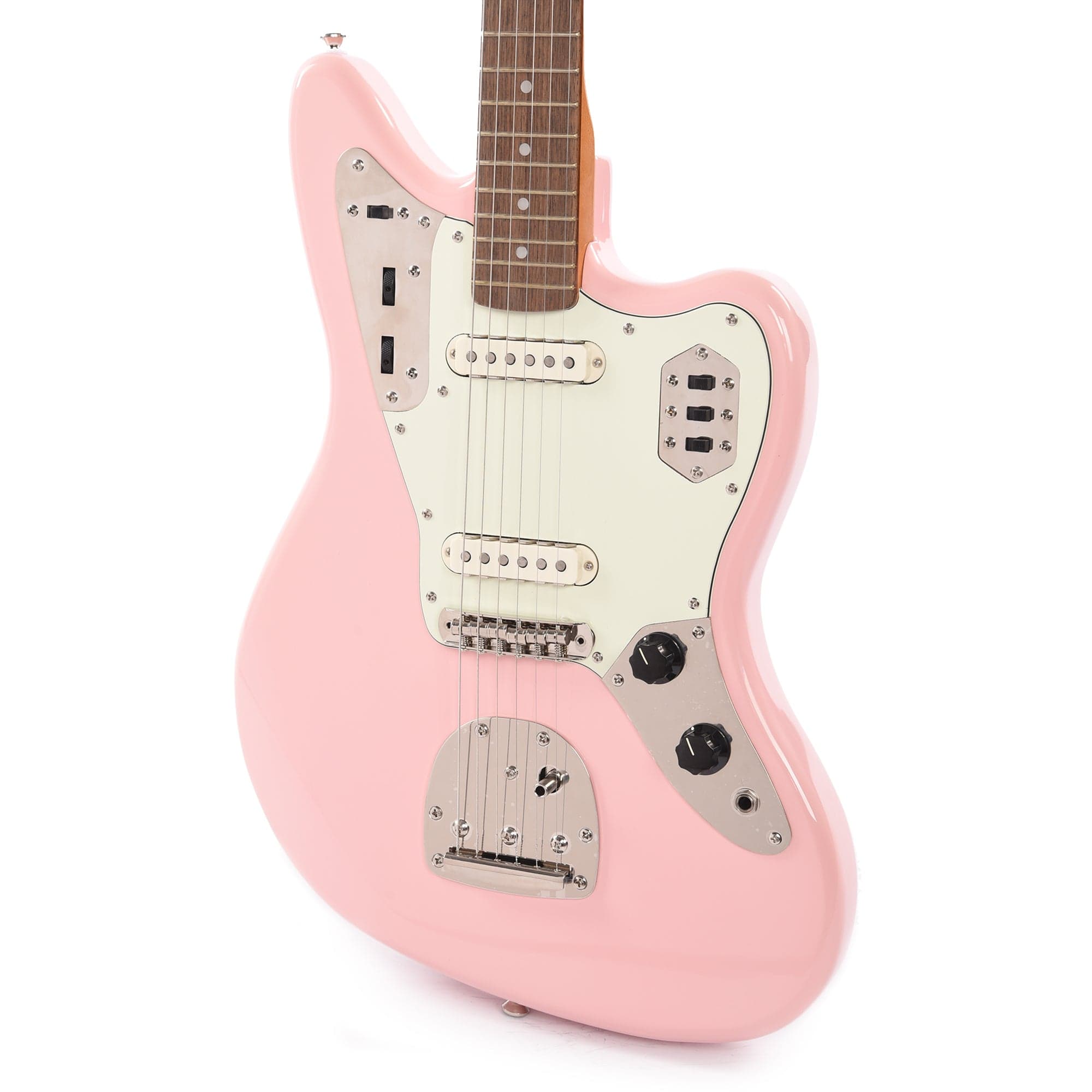 Squier Classic Vibe '60s Jaguar Shell Pink w/Matching Headcap & 3-Ply Mint Pickguard Electric Guitars / Solid Body