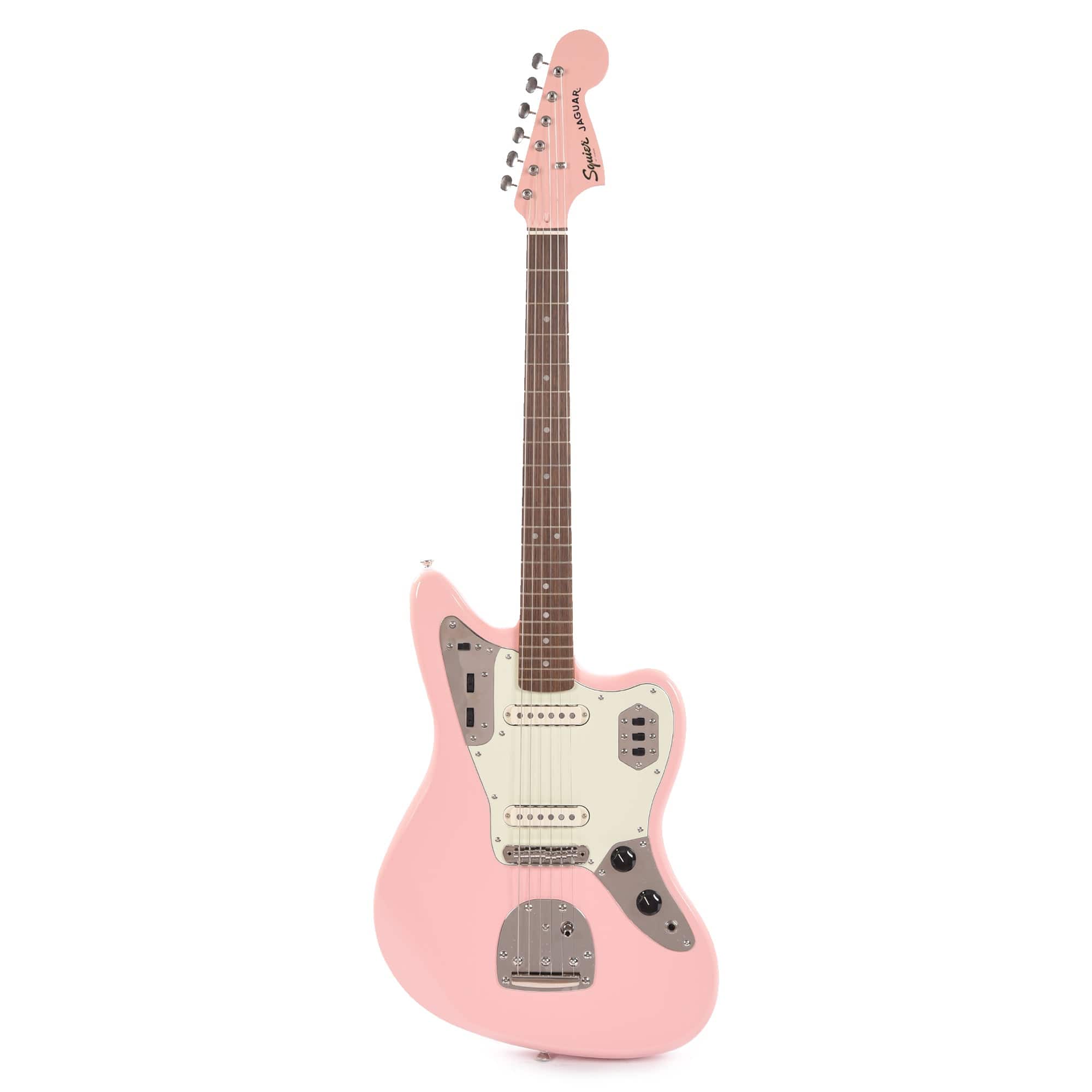 Squier Classic Vibe '60s Jaguar Shell Pink w/Matching Headcap & 3-Ply Mint Pickguard Electric Guitars / Solid Body