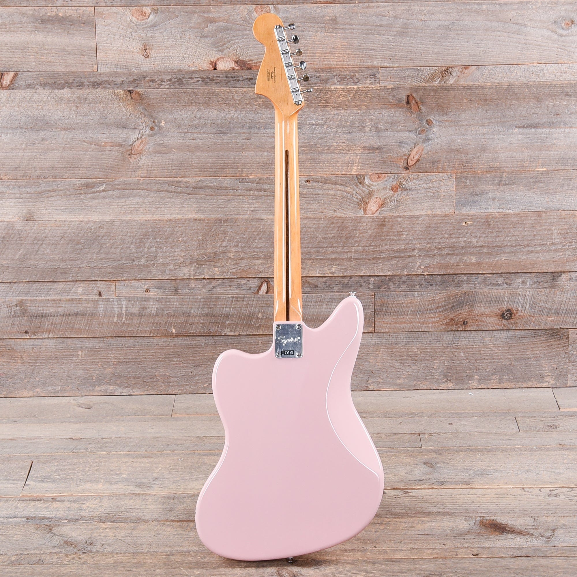 Squier Classic Vibe '60s Jaguar Shell Pink w/Matching Headcap & 3-Ply Mint Pickguard Electric Guitars / Solid Body