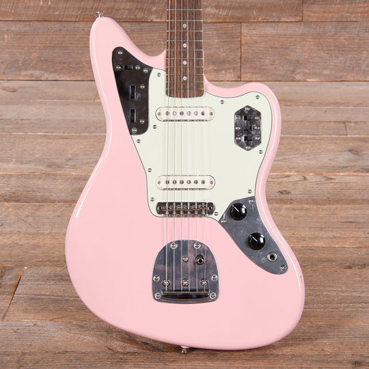 Squier Classic Vibe '60s Jaguar Shell Pink w/Matching Headcap & 3-Ply Mint Pickguard Electric Guitars / Solid Body