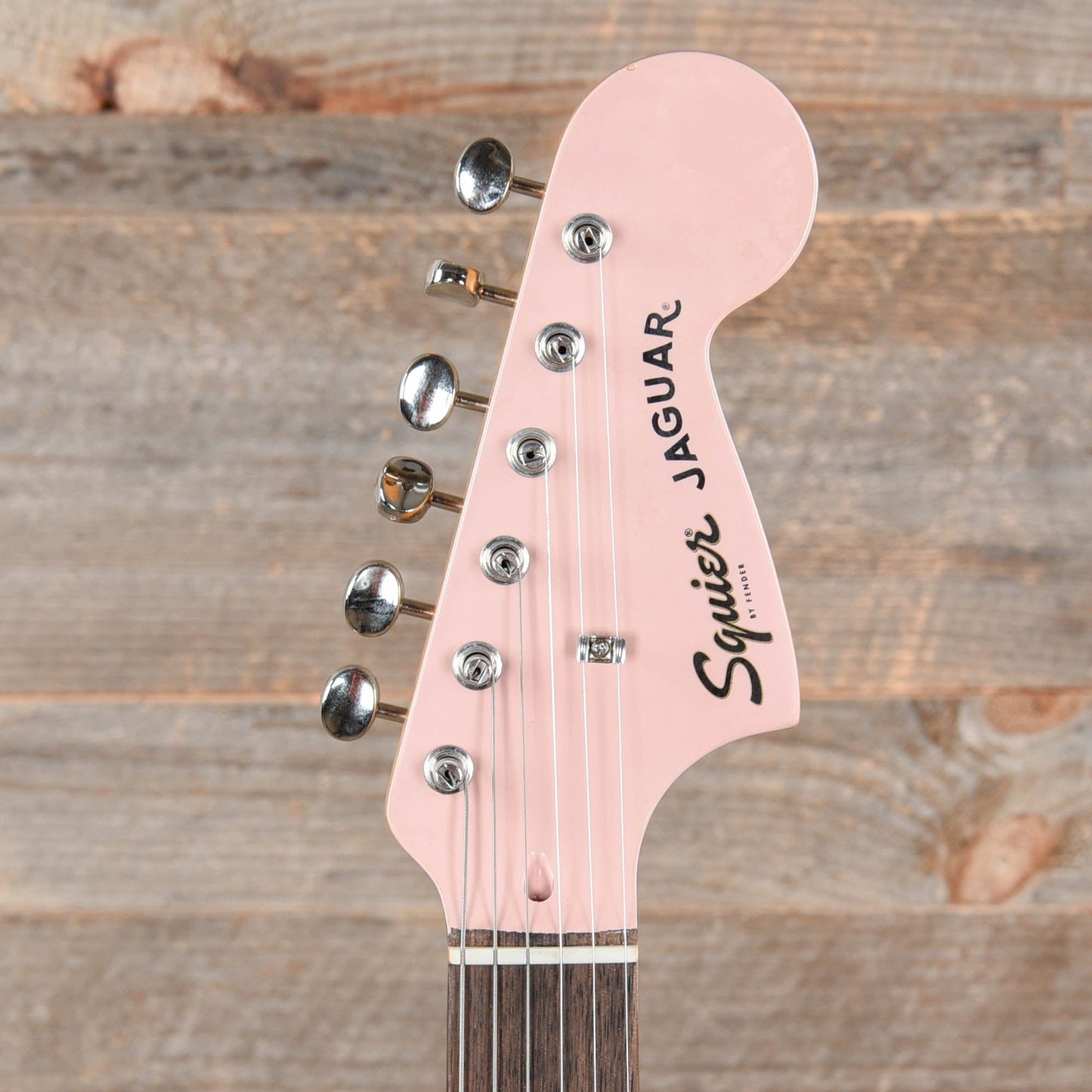 Squier Classic Vibe '60s Jaguar Shell Pink w/Matching Headcap & 3-Ply Mint Pickguard Electric Guitars / Solid Body