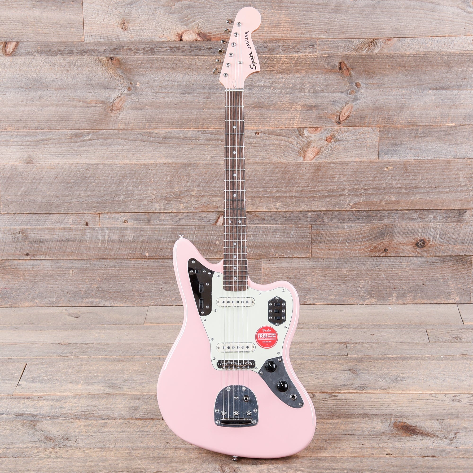 Squier Classic Vibe '60s Jaguar Shell Pink w/Matching Headcap & 3-Ply Mint Pickguard Electric Guitars / Solid Body