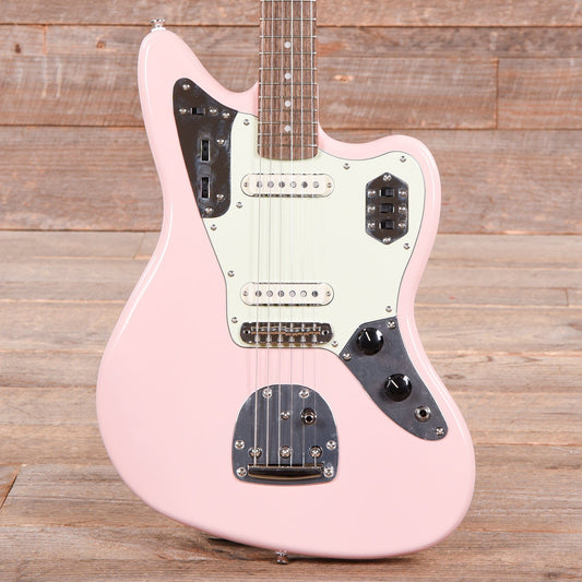 Squier Classic Vibe '60s Jaguar Shell Pink w/Matching Headcap & 3-Ply Mint Pickguard Electric Guitars / Solid Body