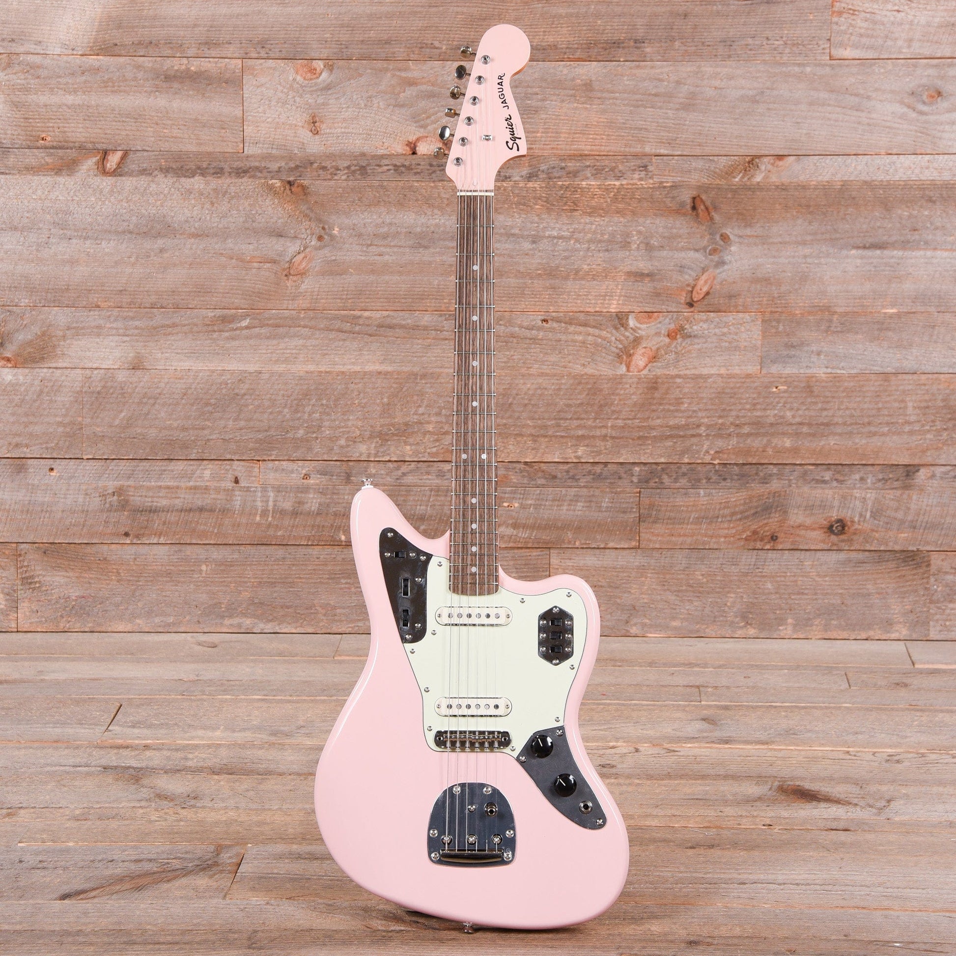 Squier Classic Vibe '60s Jaguar Shell Pink w/Matching Headcap & 3-Ply Mint Pickguard Electric Guitars / Solid Body