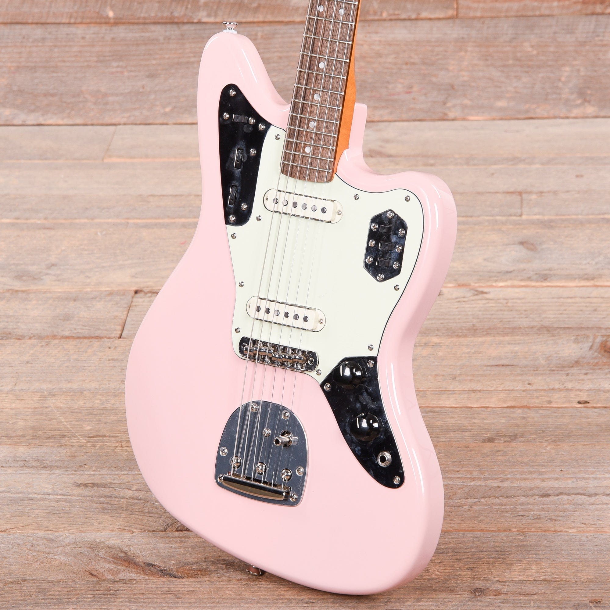 Squier Classic Vibe '60s Jaguar Shell Pink w/Matching Headcap & 3-Ply Mint Pickguard Electric Guitars / Solid Body