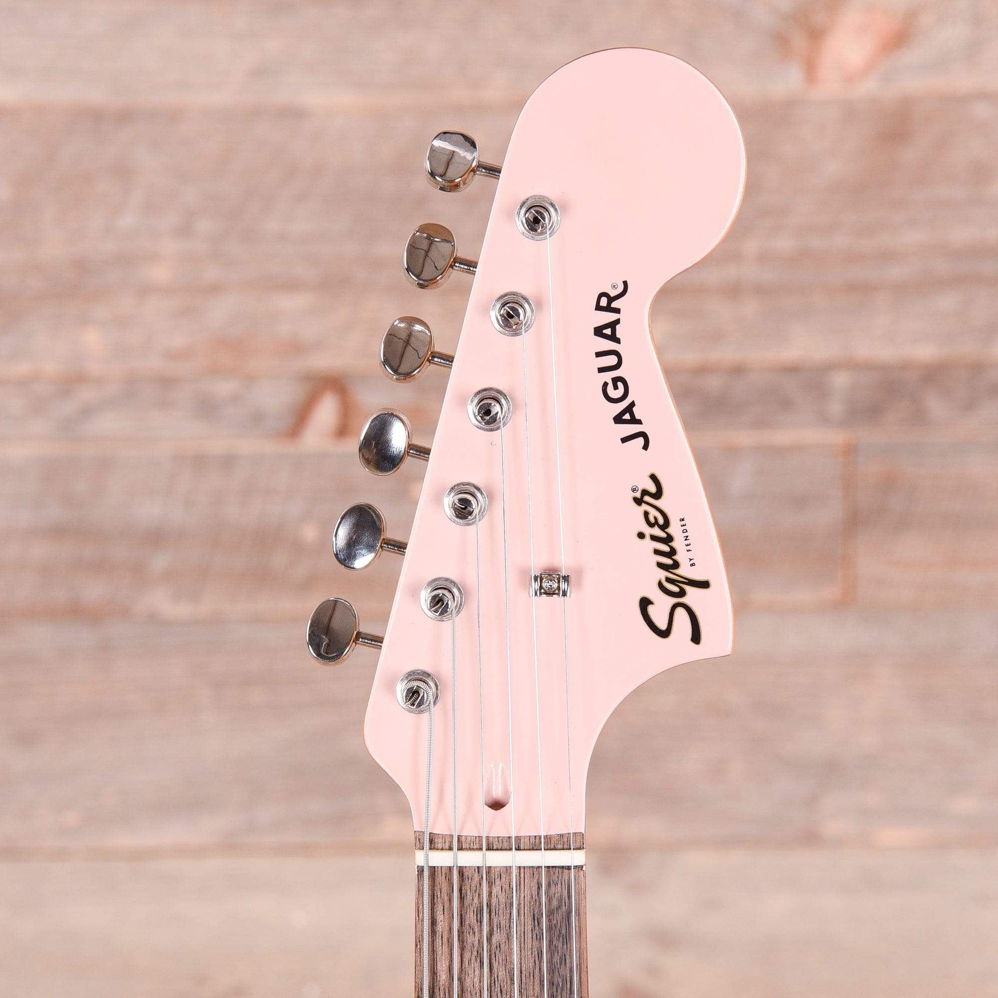 Squier Classic Vibe '60s Jaguar Shell Pink w/Matching Headcap & 3-Ply Mint Pickguard Electric Guitars / Solid Body