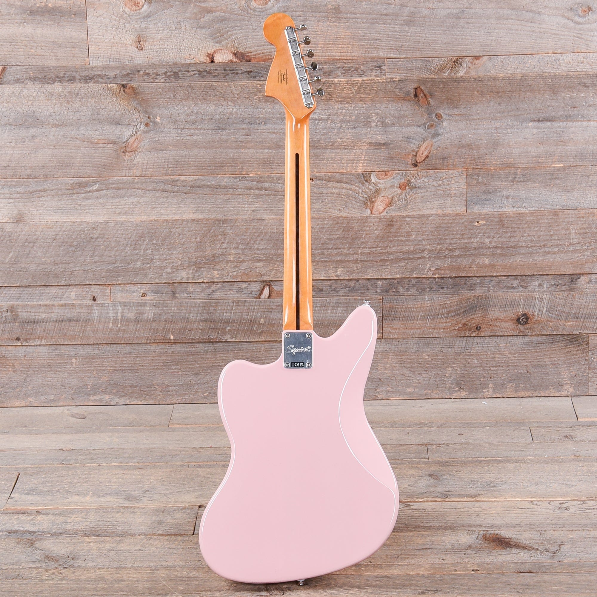 Squier Classic Vibe '60s Jaguar Shell Pink w/Matching Headcap & 3-Ply Mint Pickguard Electric Guitars / Solid Body