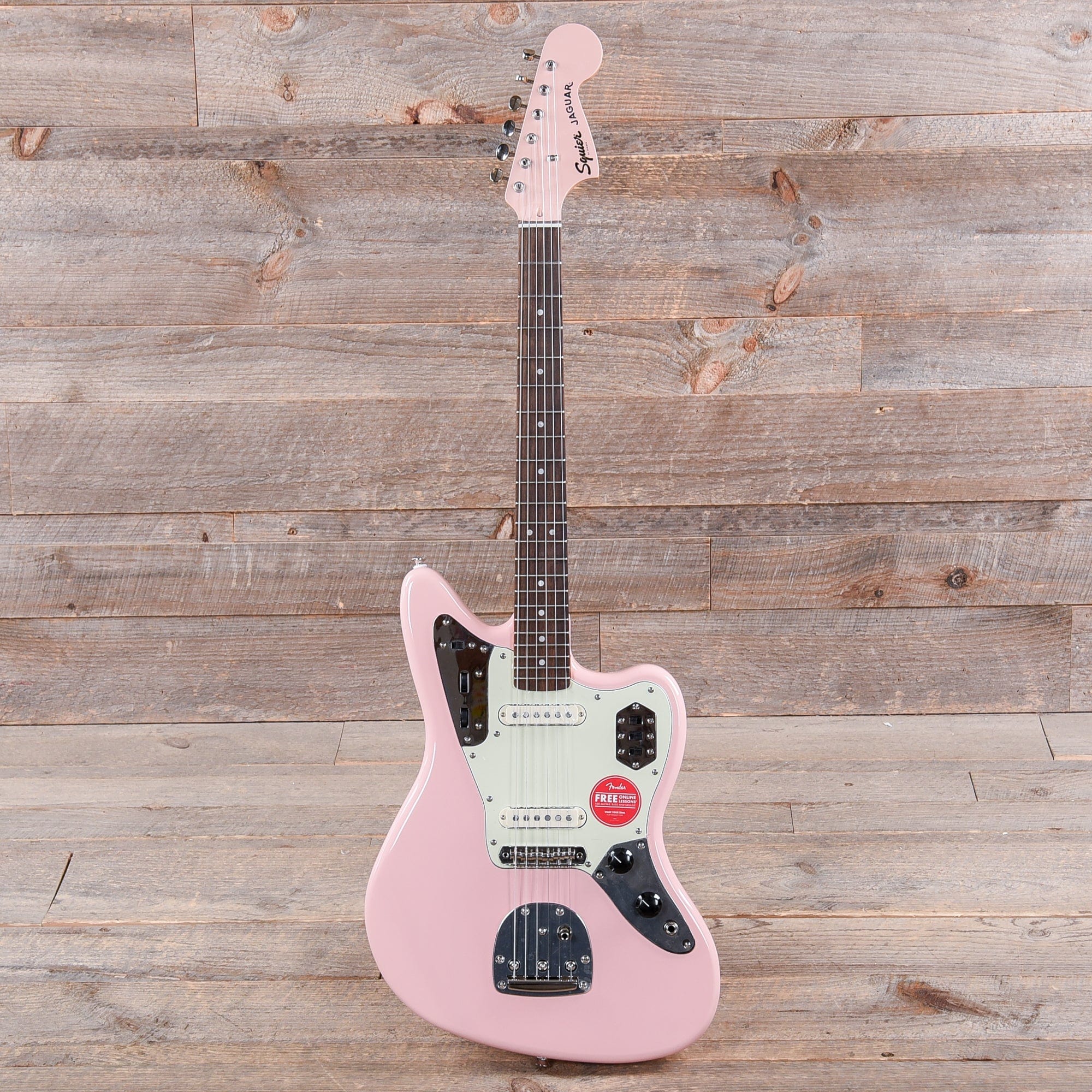 Squier Classic Vibe '60s Jaguar Shell Pink w/Matching Headcap & 3-Ply Mint Pickguard Electric Guitars / Solid Body