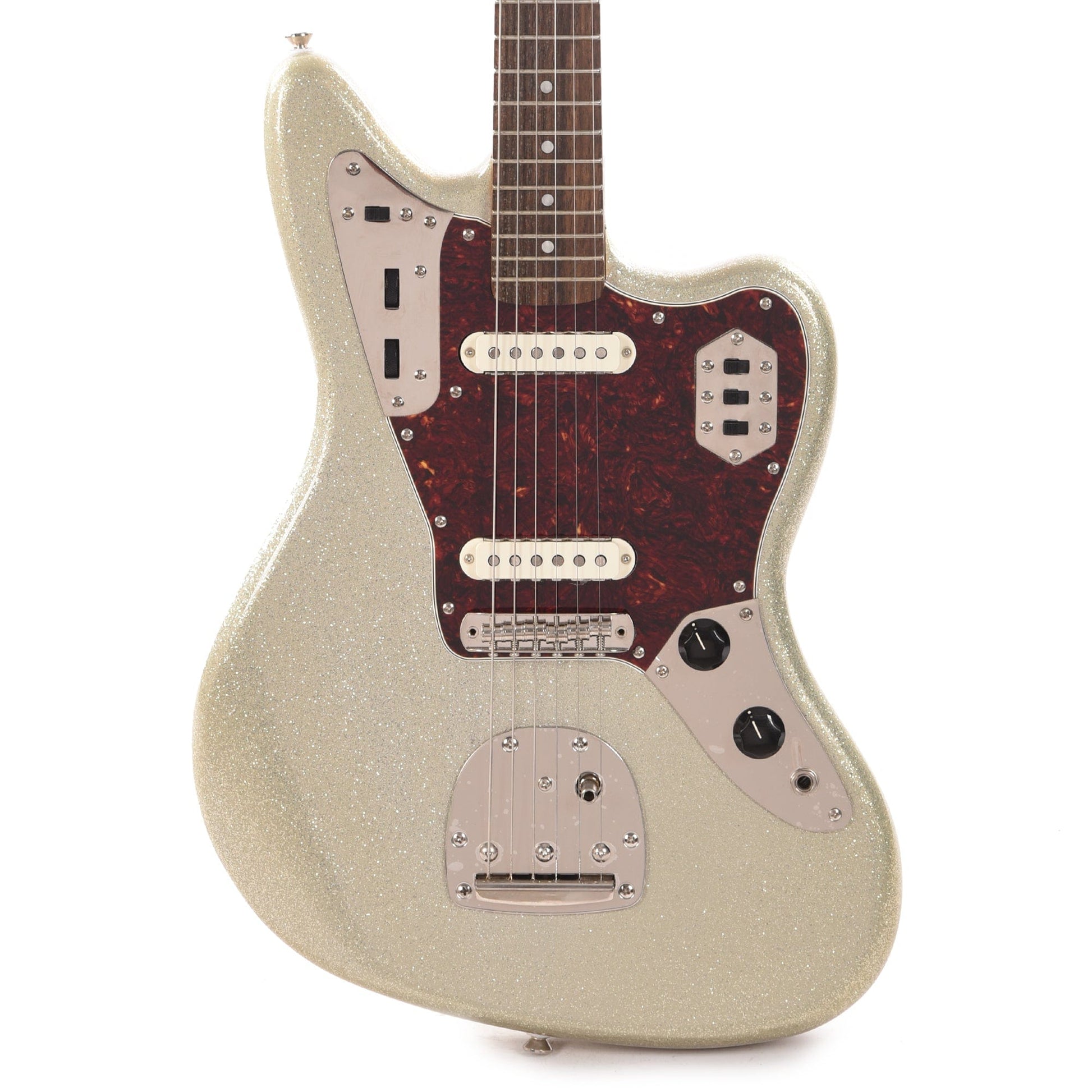 Squier Classic Vibe '60s Jaguar Silver Sparkle w/Matching Headcap Electric Guitars / Solid Body